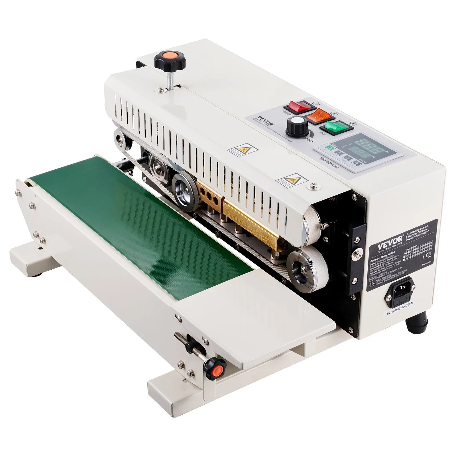 VEVOR Continuous Bag Band Sealing Machine Horizontal Band Sealer Carbon Steel