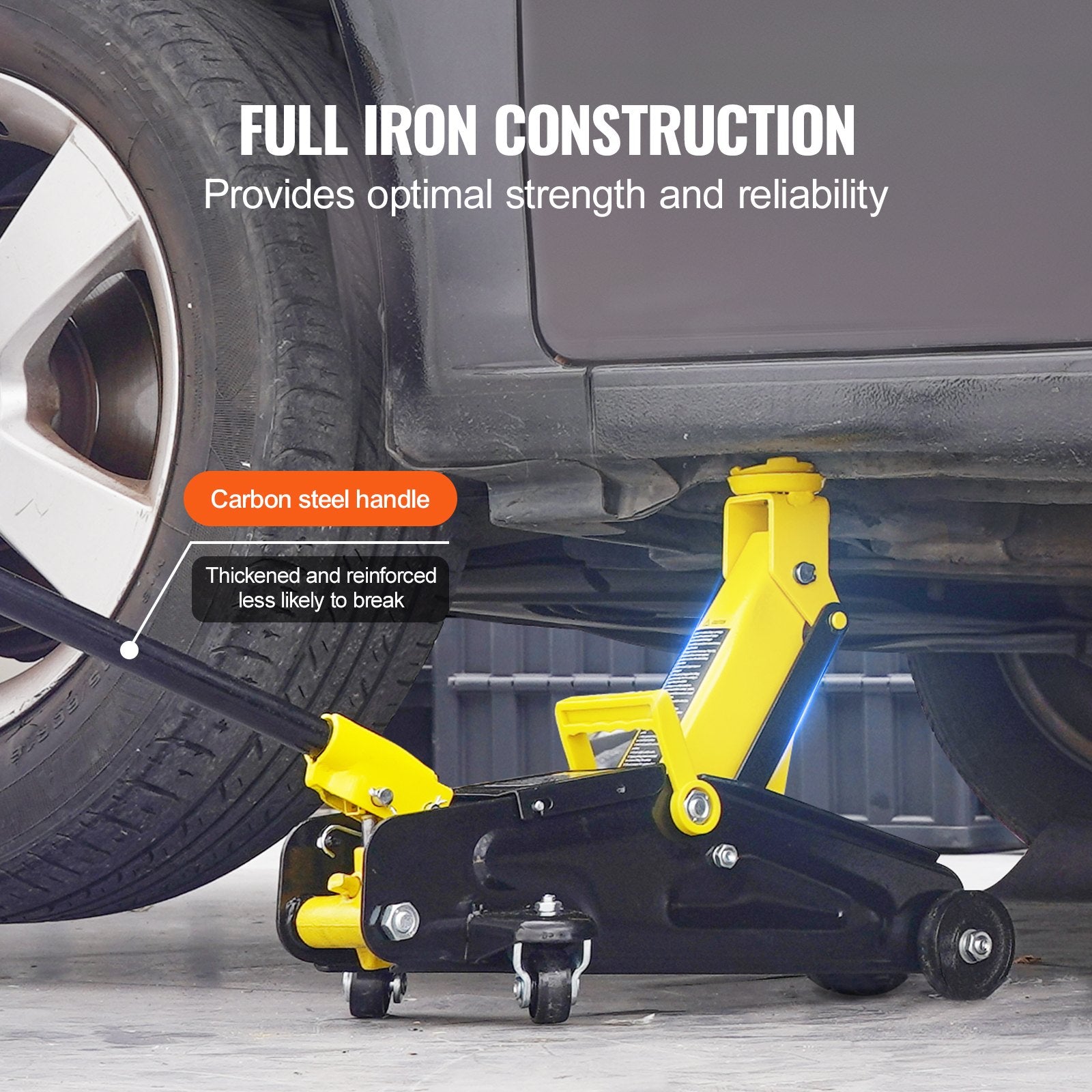 VEVOR Low Profile Floor Jack 2 Ton Heavy Duty Single Piston Hydraulic Pump 