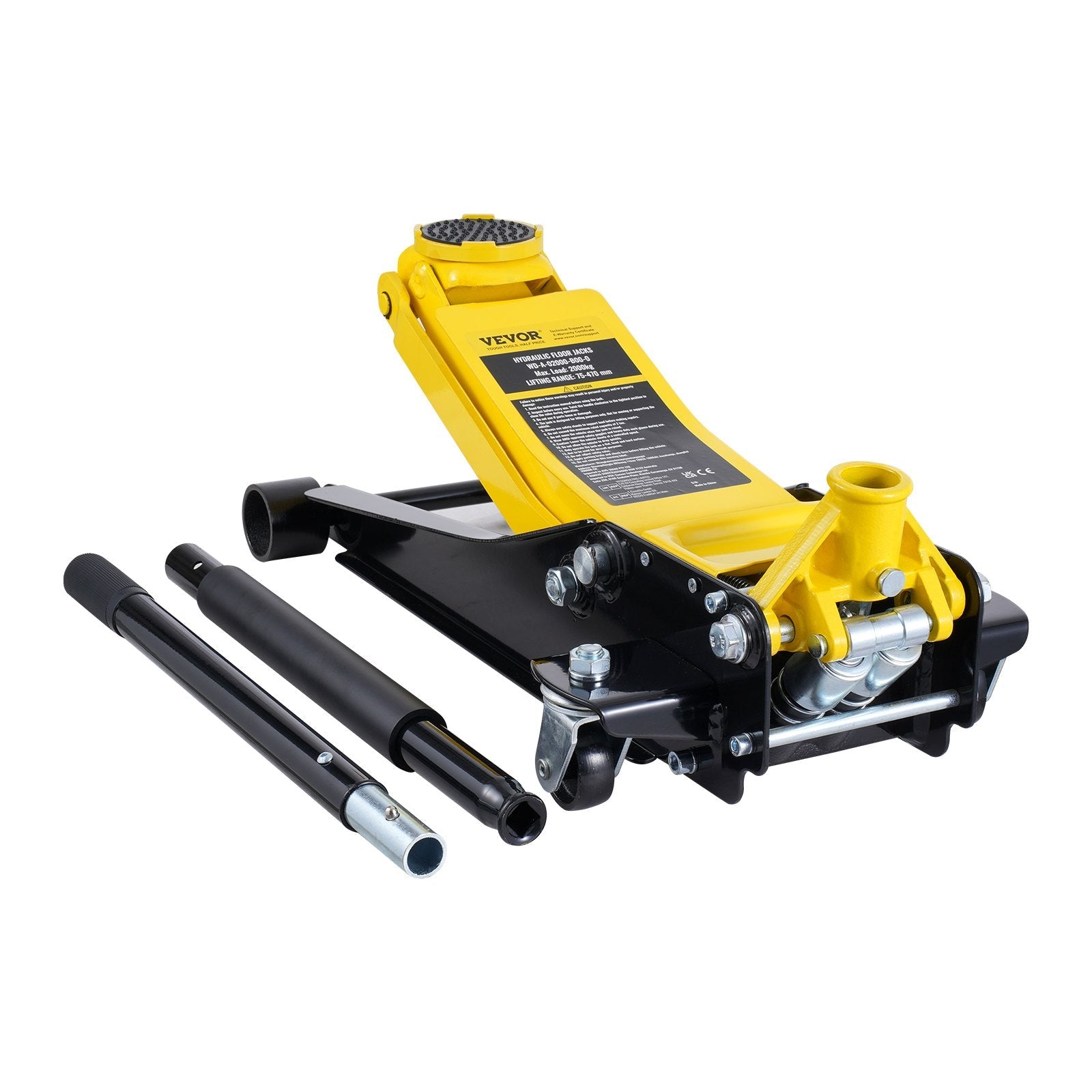 VEVOR Low Profile Floor Jack 2 Ton Heavy Duty Dual Piston Rapid Pump 