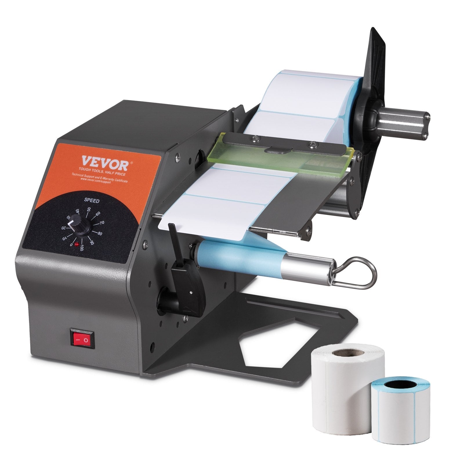 VEVOR Automatic Label Dispenser, Width 0.2"-4.5"/5-115 mm, Length 0.2"/5 mm-?, Automatic Label Stripper Label Separating Machine, Speed Adjustable Label Applicator for Transparent and Opaque Labels 