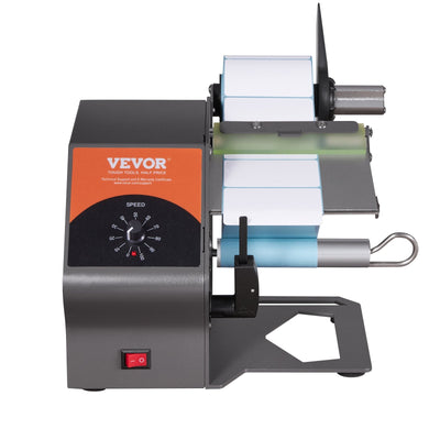 VEVOR Automatic Label Dispenser, Width 0.2"-4.5"/5-115 mm, Length 0.2"/5 mm-?, Automatic Label Stripper Label Separating Machine, Speed Adjustable Label Applicator for Transparent and Opaque Labels 