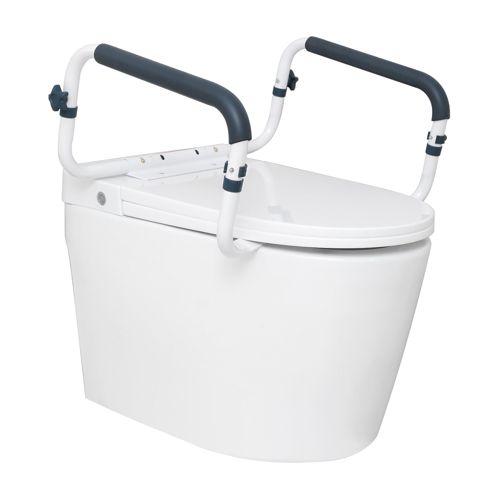 VEVOR Toilet Safety Rail, 300LBS Capacity Toilet Seat Frame, Adjustable Width Fit Most Toilets, Easy Installation, Toilet Handles Grab Bars with Padded Armrests for Handicap, Disabled, Seniors 