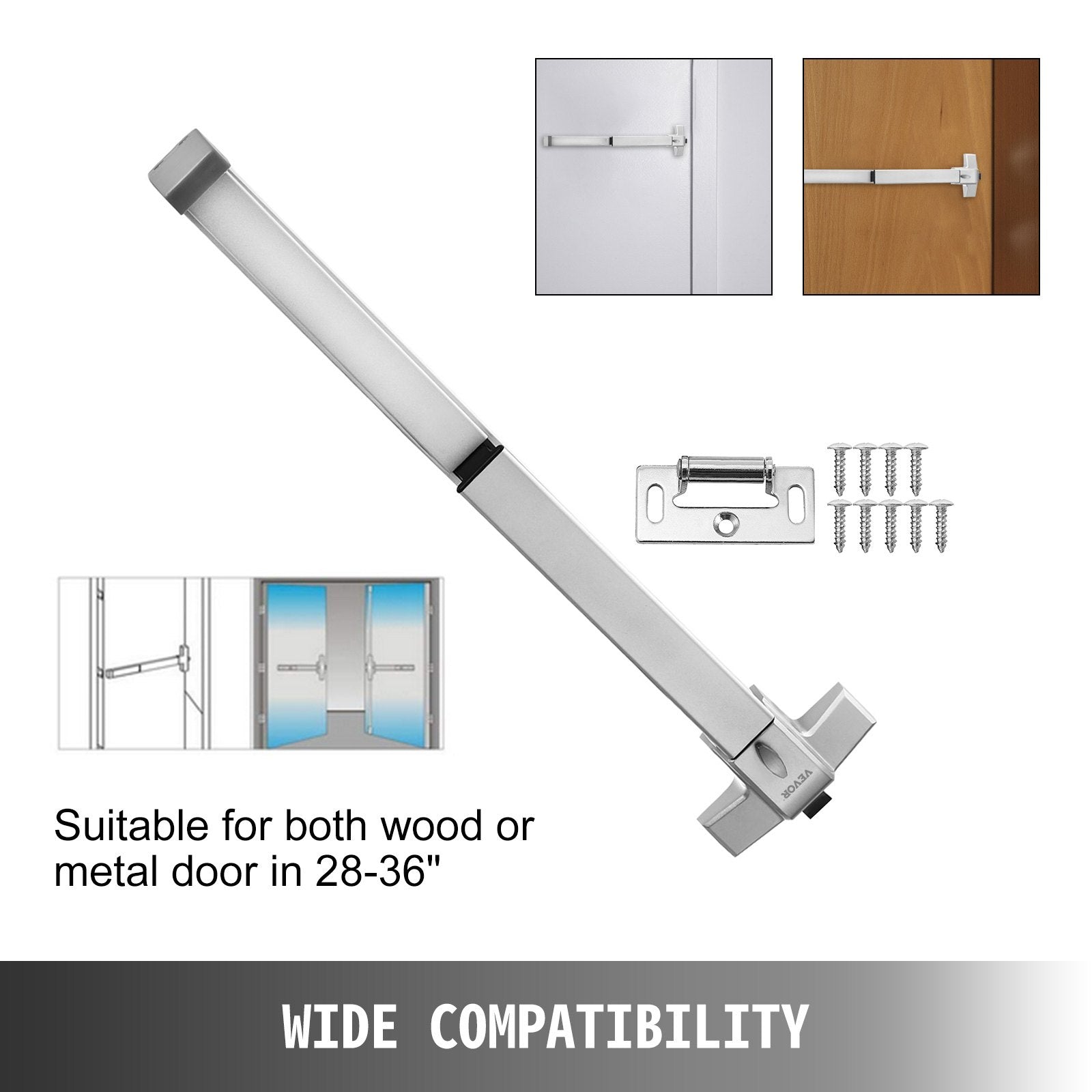 VEVOR Push Commercial Emergency Bar Panic Exit Device Suitable for Wood Metal Door 