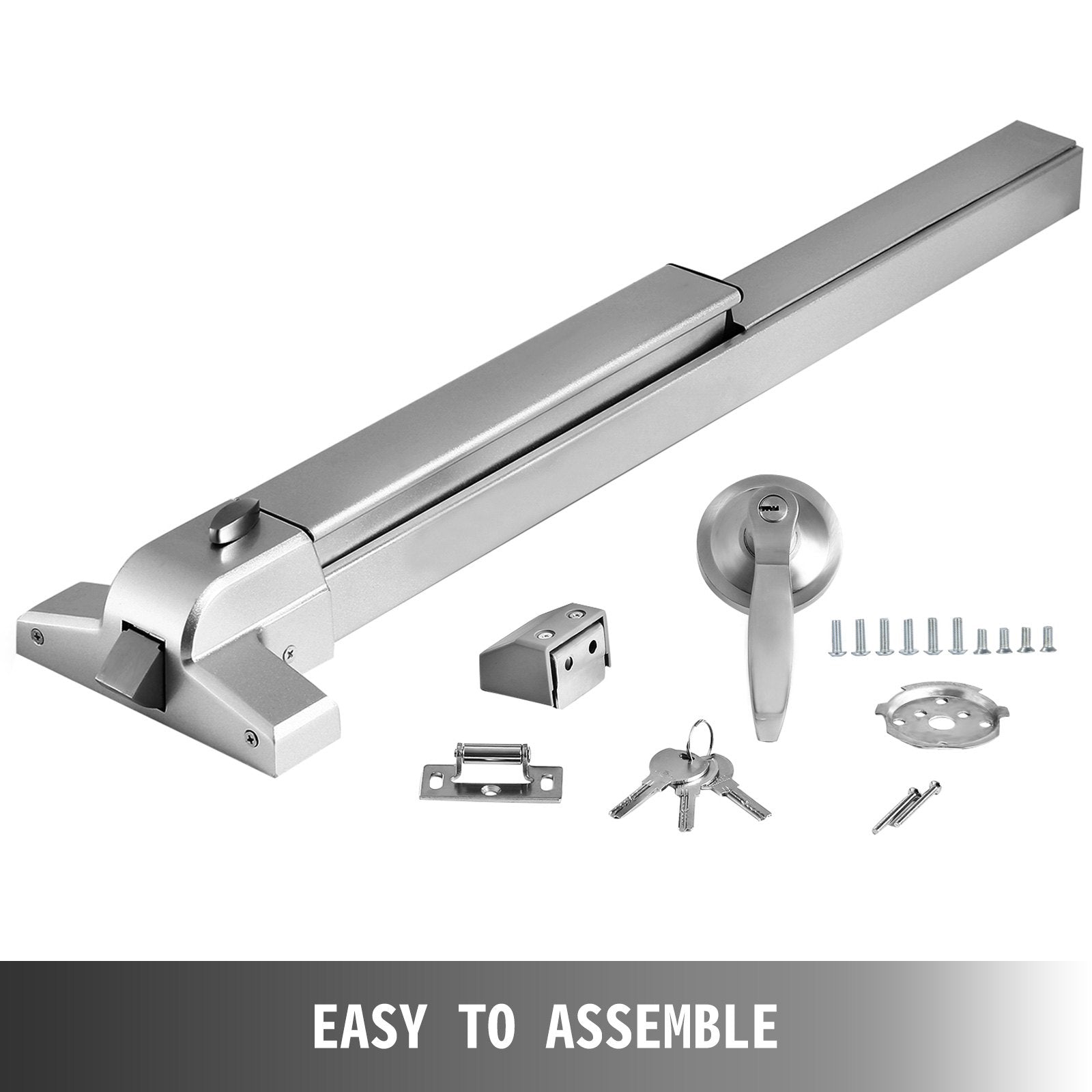 Door Push Bar Panic Exit Device W/ Exterior Lever Commercial Emergency Exit Bar 