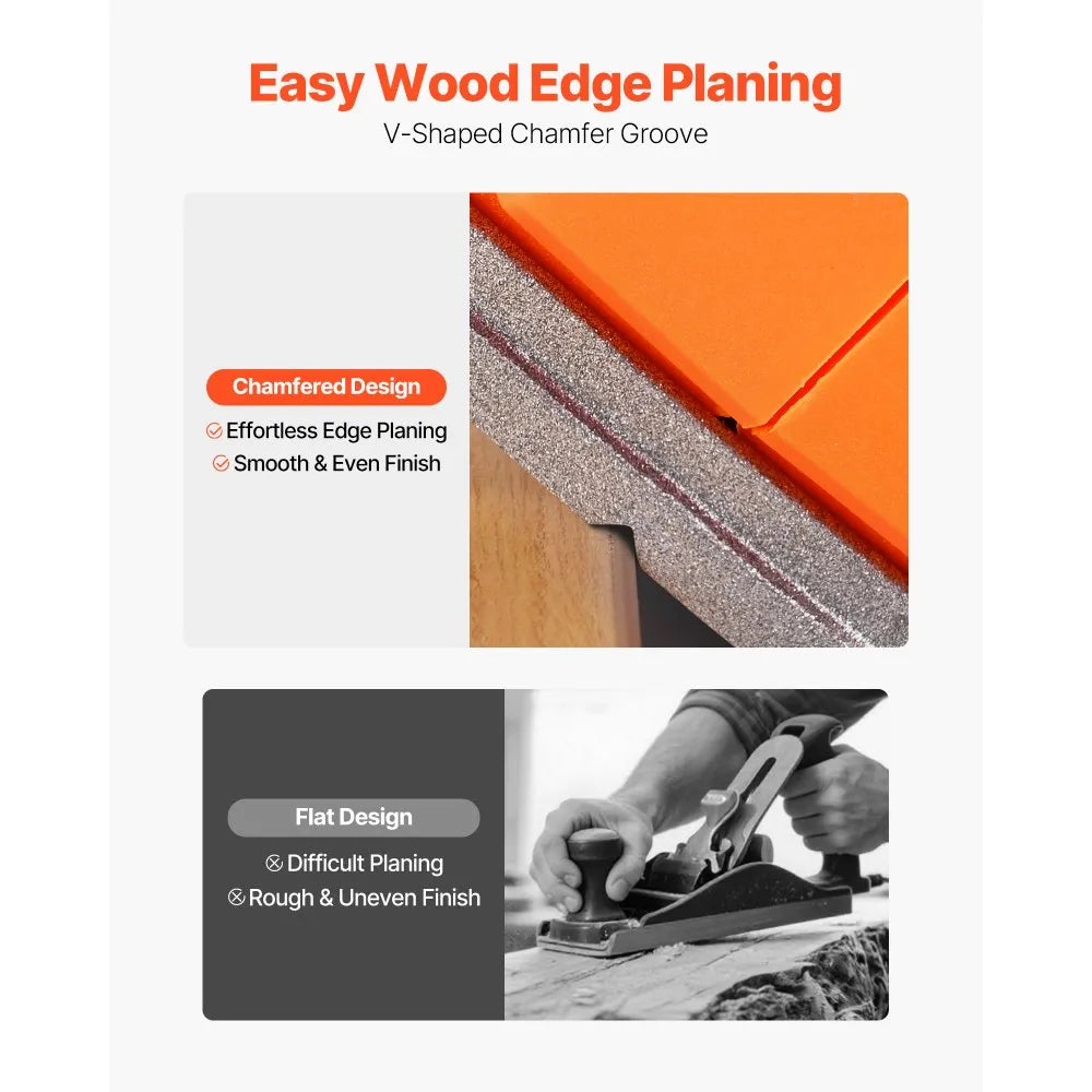 VEVOR Cordless Handheld Planer, 3-1/4-Inch Cut Width, 15000 RPM Electric Hand Wood Planer with 4.0 Ah 18V Lithium Battery, Brushless Motor, Adjustable Cut Depth, Dust Collection Bag, for Woodworking 