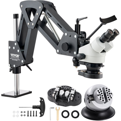 VEVOR Multi-Directional Microscope Spring Bracket Ball Vise Ring Light 7X-45X 