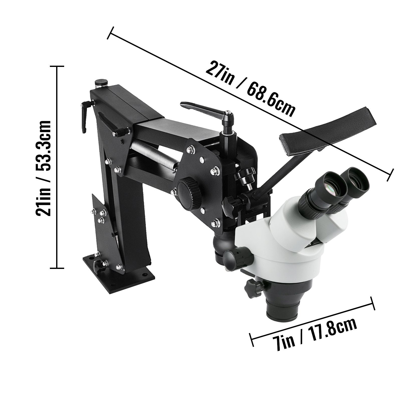 VEVOR Micro Inlaid Mirror Multi-Directional Microscope with Spring Bracket 7X-45X Multi-Directional Micro-Setting Microscope Microscope Gem Diamond Setting Machine with Stand Jewelry Tools 