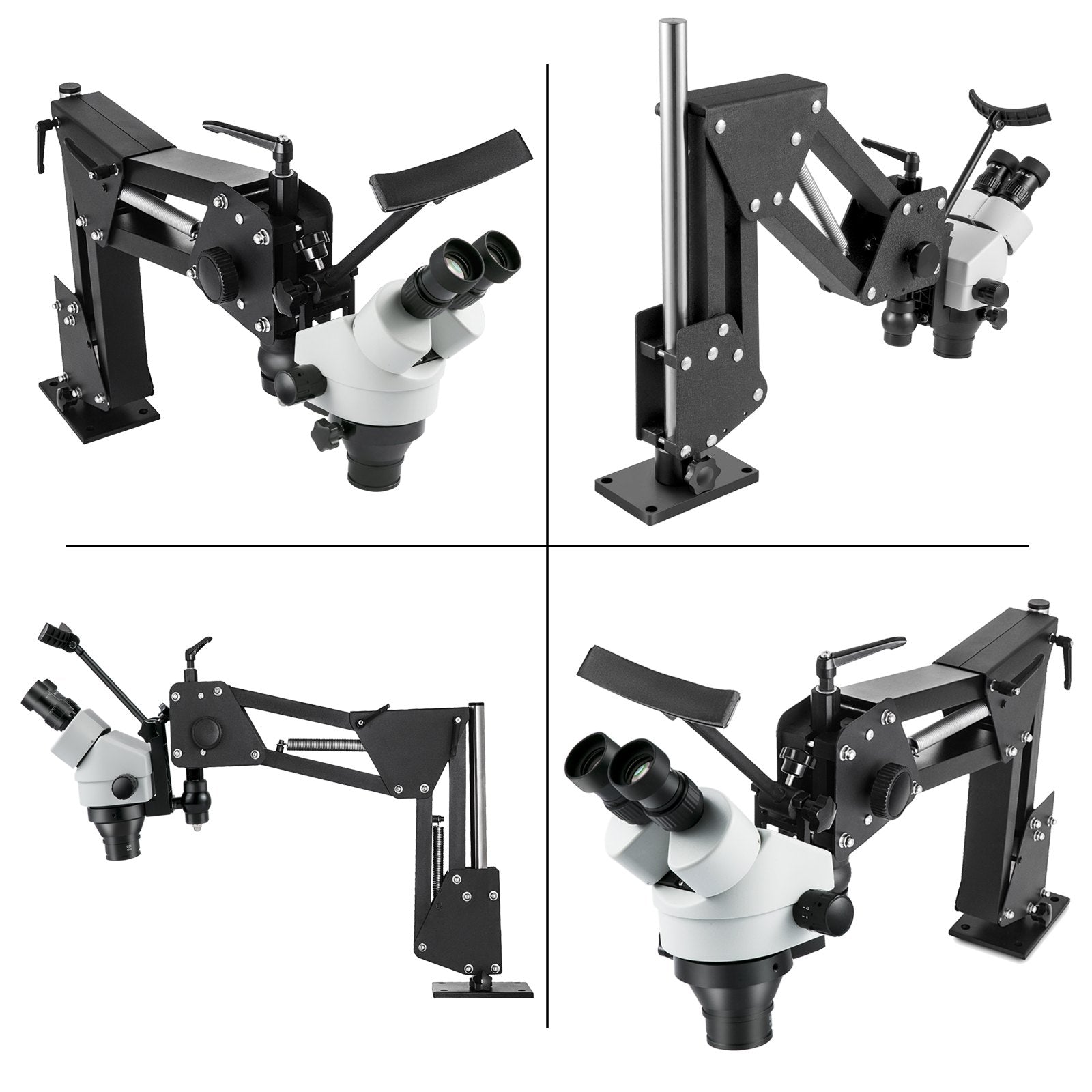 VEVOR Micro Inlaid Mirror Multi-Directional Microscope with Spring Bracket 7X-45X Multi-Directional Micro-Setting Microscope Microscope Gem Diamond Setting Machine with Stand Jewelry Tools 