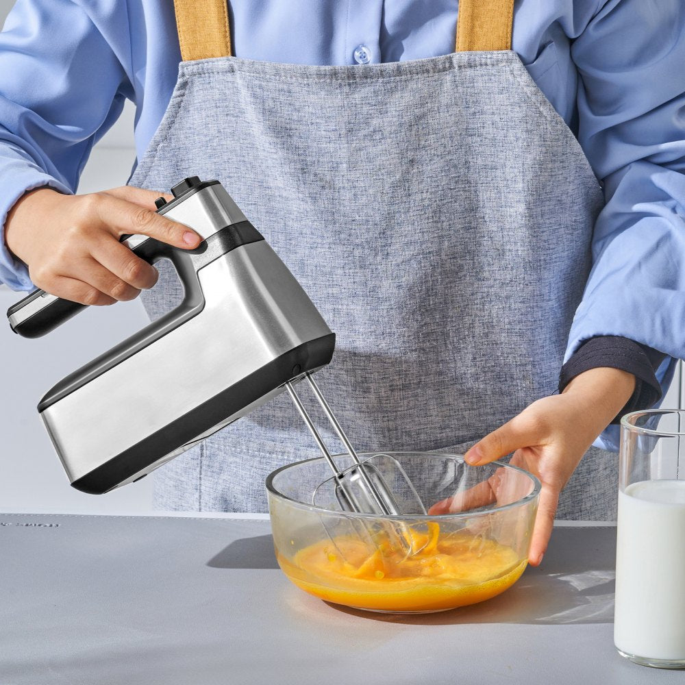 VEVOR Cordless Electric Hand Mixer, 250W, Continuously Variable Electric Handheld Mixer, with Turbo Boost Beaters Dough Hooks Storage Bag, Baking Supplies for Whipping Mixing Egg Cookie Cake Cream 