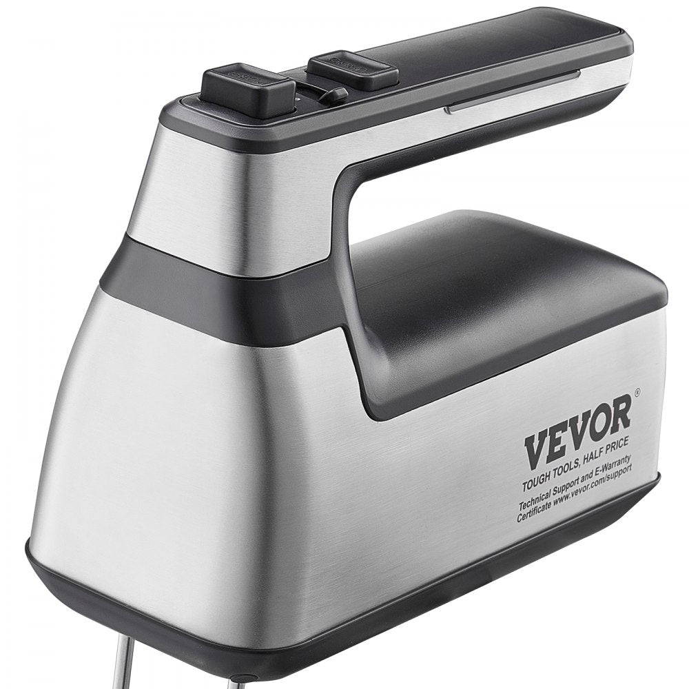 VEVOR Cordless Electric Hand Mixer, 250W, Continuously Variable Electric Handheld Mixer, with Turbo Boost Beaters Dough Hooks Storage Bag, Baking Supplies for Whipping Mixing Egg Cookie Cake Cream 