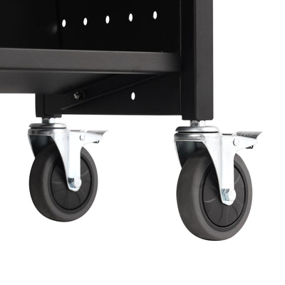VEVOR Book Cart, 330 lbs Library Cart, 39.4" x 20.1" x 49.2" Rolling Book Cart, Double Sided W-Shaped Sloped Shelves with 4-Inch Lockable Wheels for Home Shelves Office School, Book Truck in Black 