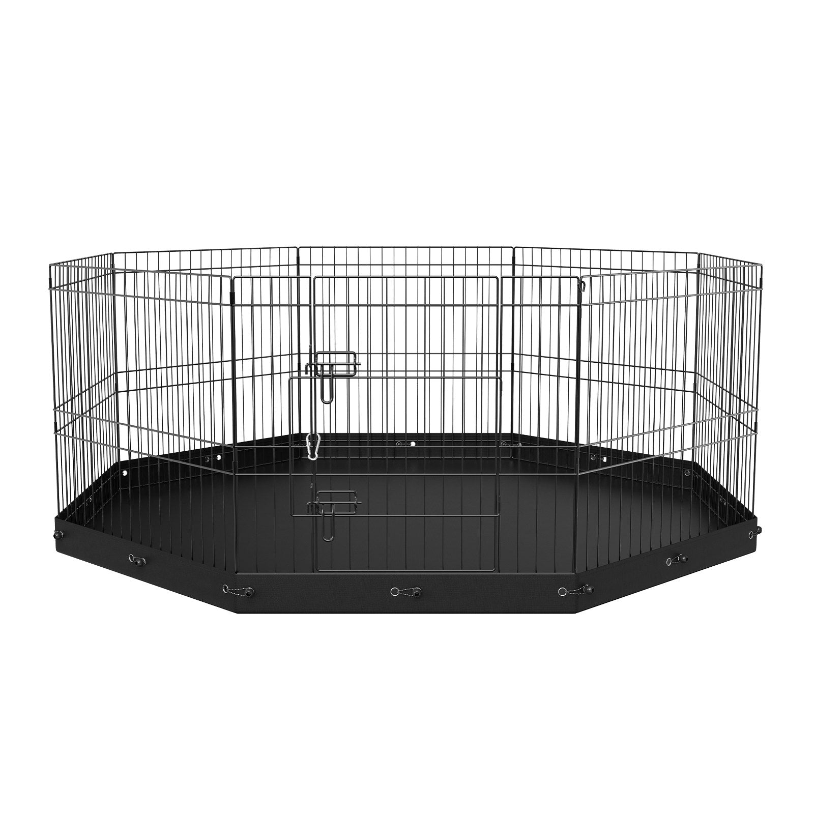 VEVOR Dog Playpen, 8 Panels Foldable Metal Dog Exercise Pen with Bottom Pad, 24" H Pet Fence Puppy Crate Kennel with Ground Stakes, Indoor Outdoor Dog Pen for Small Medium Pets, for Camping, Yard 