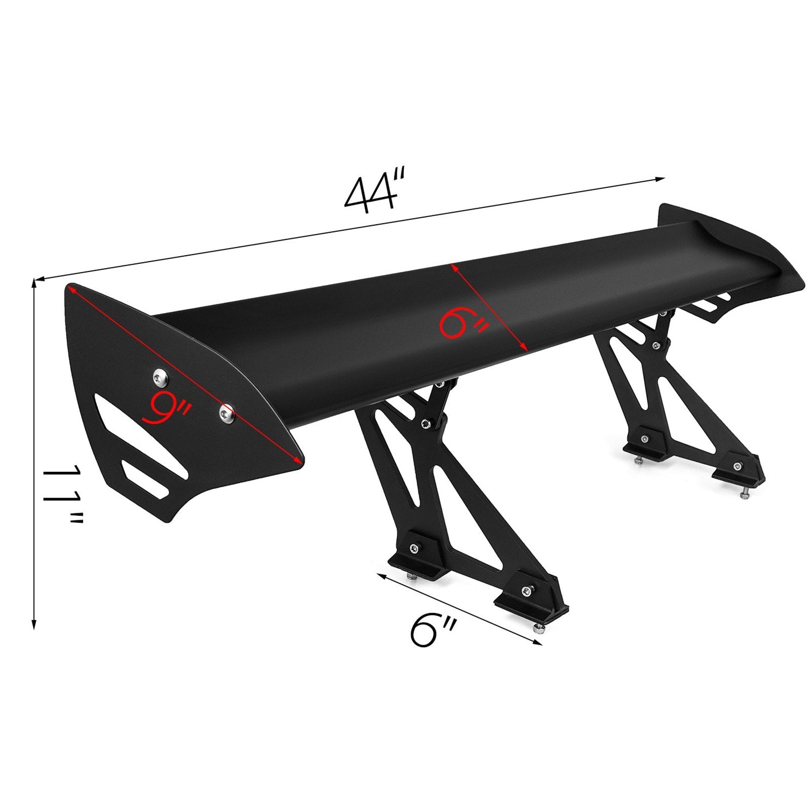 Universal GT Wing Spoiler 110CM Lightweight Aluminum Rear Spoiler Wing Adjustable Angel Single Deck 