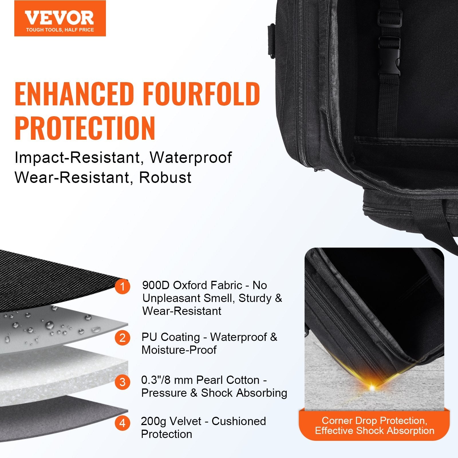 VEVOR Telescope Case 22 in Multipurpose Shock-Absorbent Telescope Storage Bag 