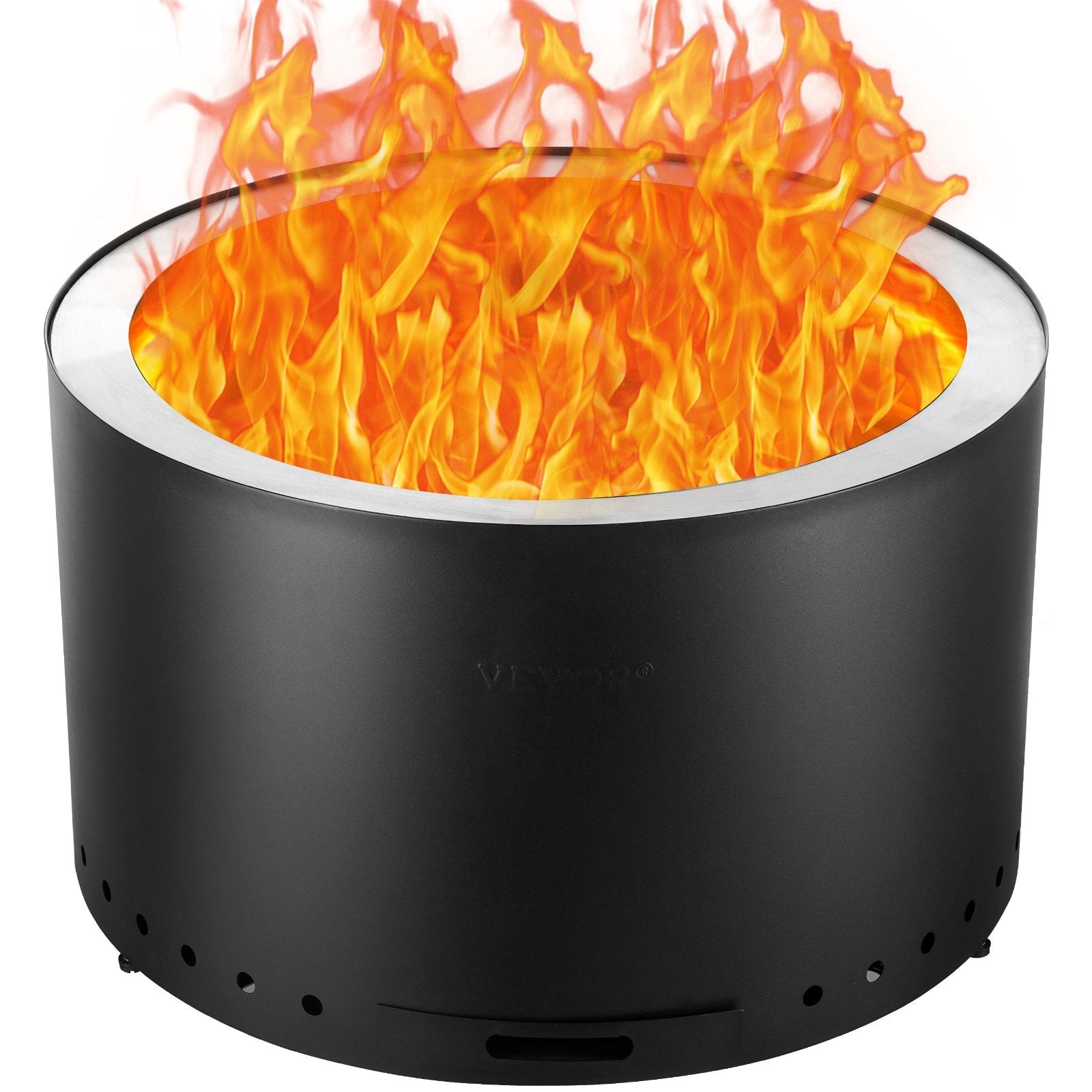 VEVOR Smokeless Fire Pit Stove Bonfire 28 in Dia Wood Burning Stainless Steel 