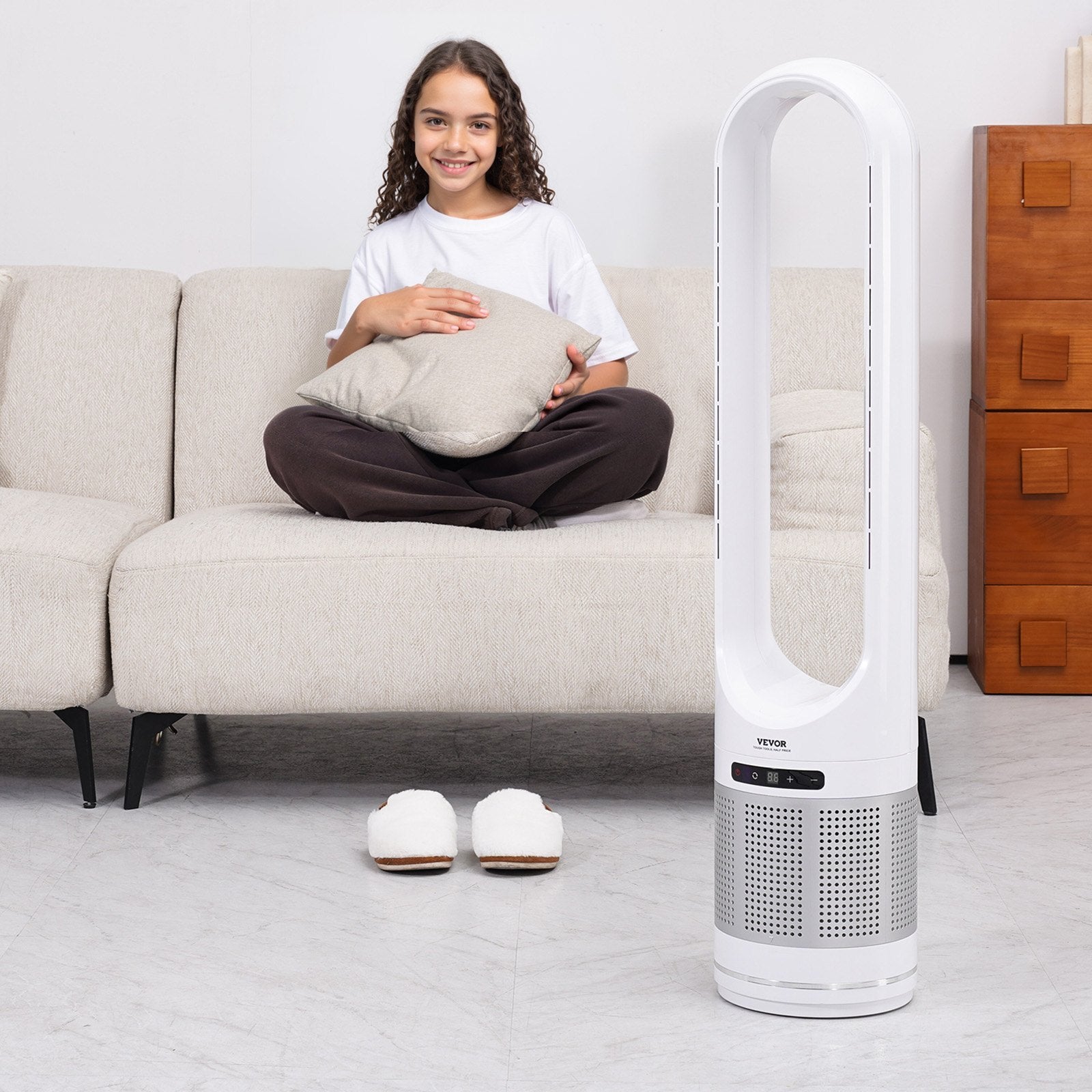 VEVOR 40" Oscillating Tower Fan 8H Timer 15.4ft/s Velocity with Remote Control 