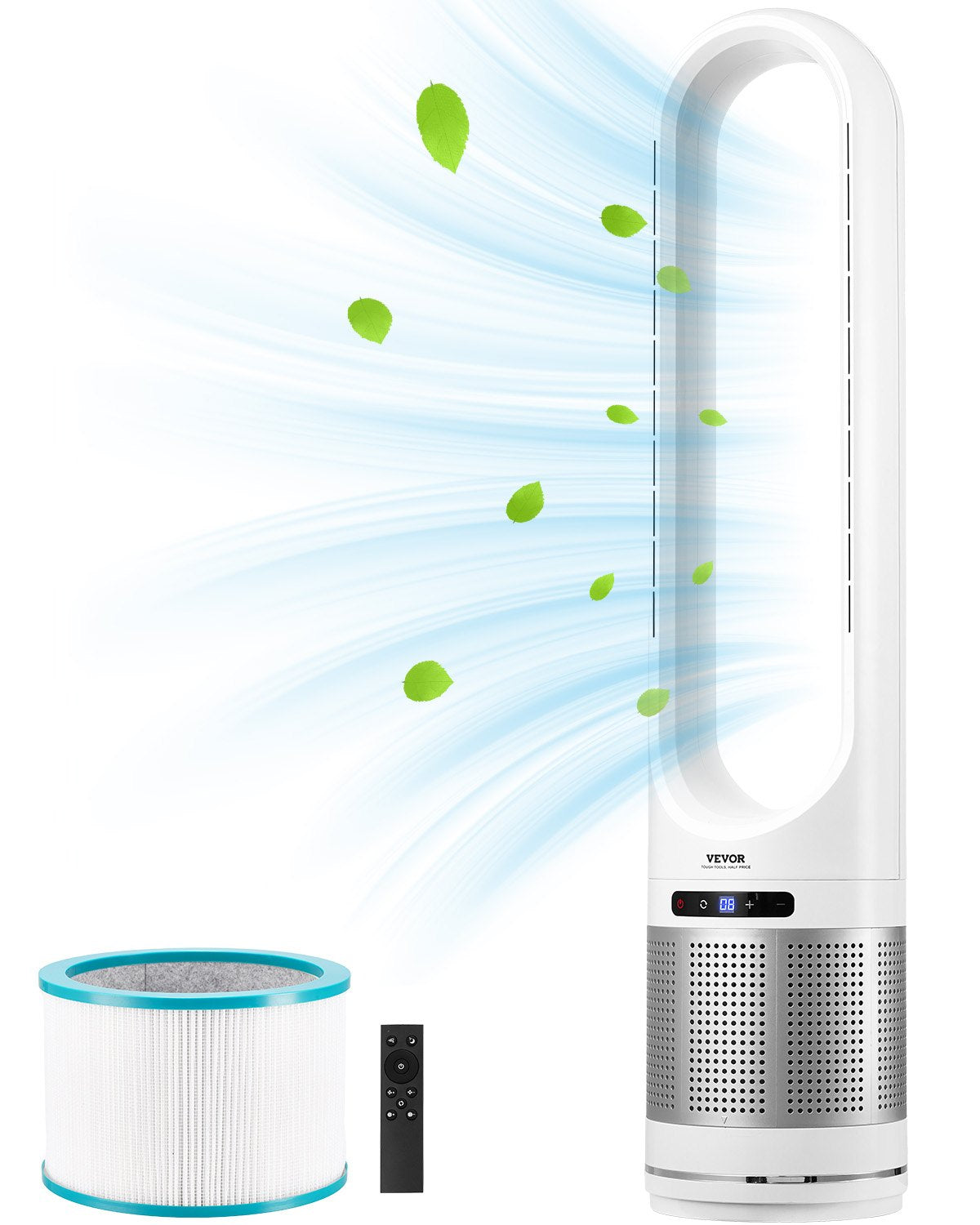 VEVOR 40" Oscillating Tower Fan 8H Timer 15.4ft/s Velocity with Remote Control 