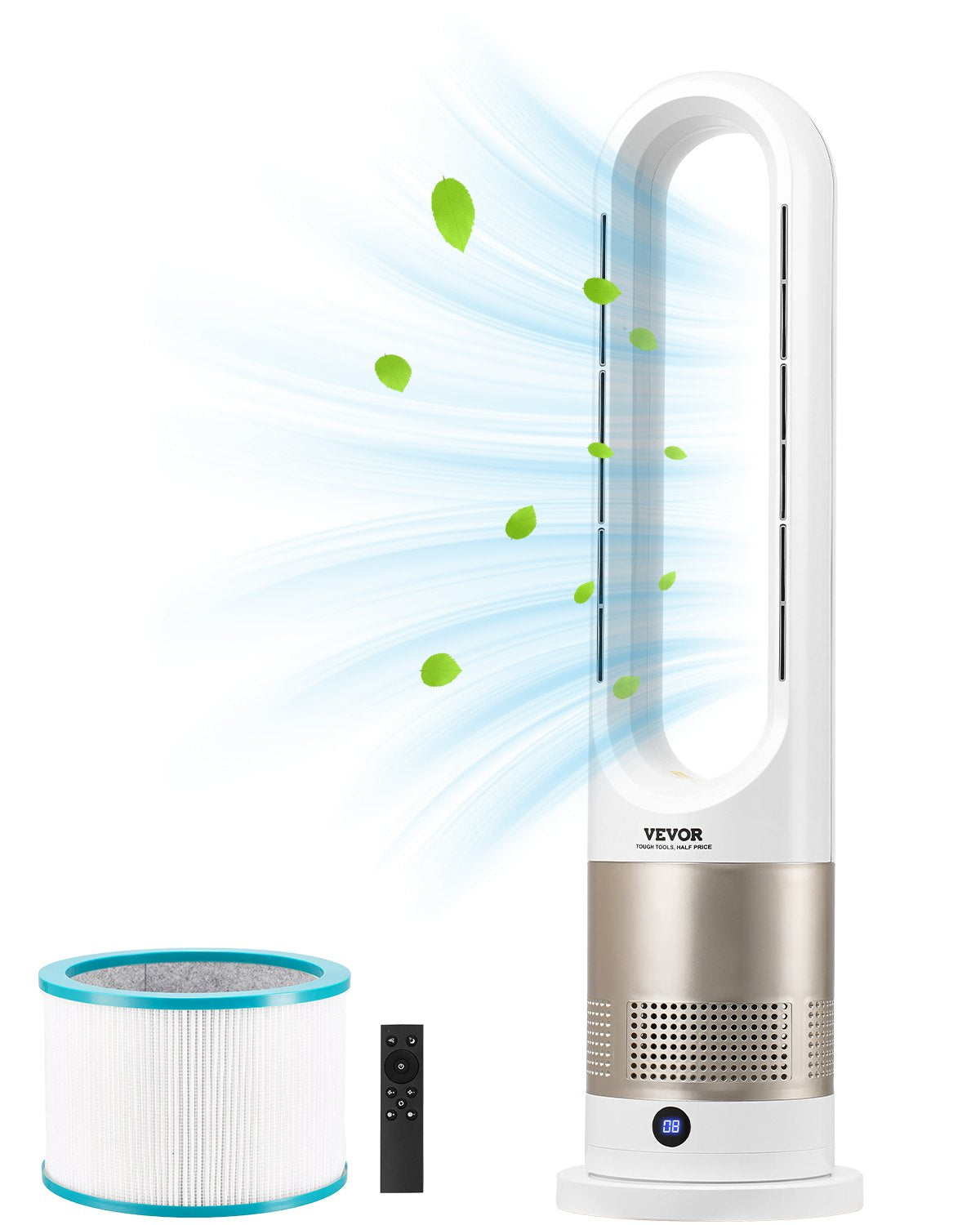 VEVOR 26" Oscillating Tower Fan 9H Timer 16ft/s Velocity with Remote Control 