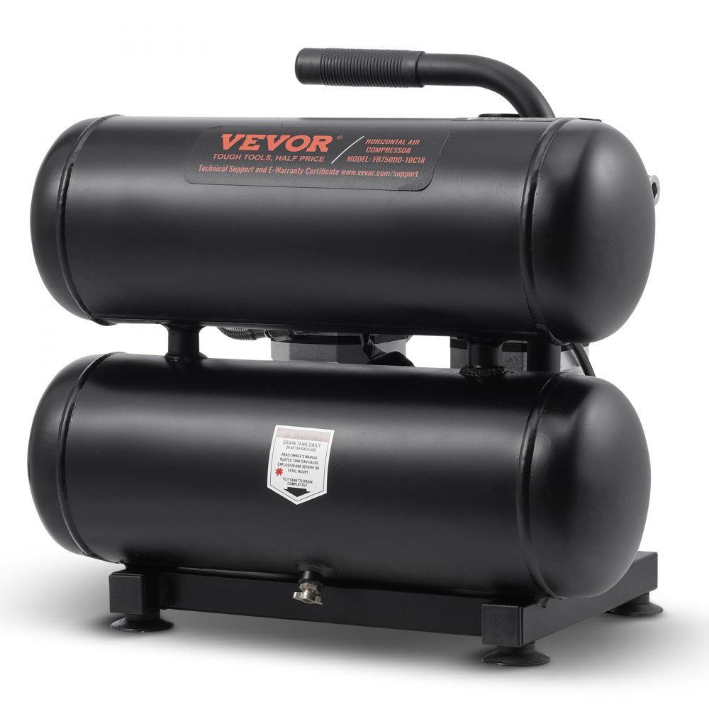 VEVOR Air Compressor Compact Portable Oil Free Compressor 4.6 Gallon 90 PSI 