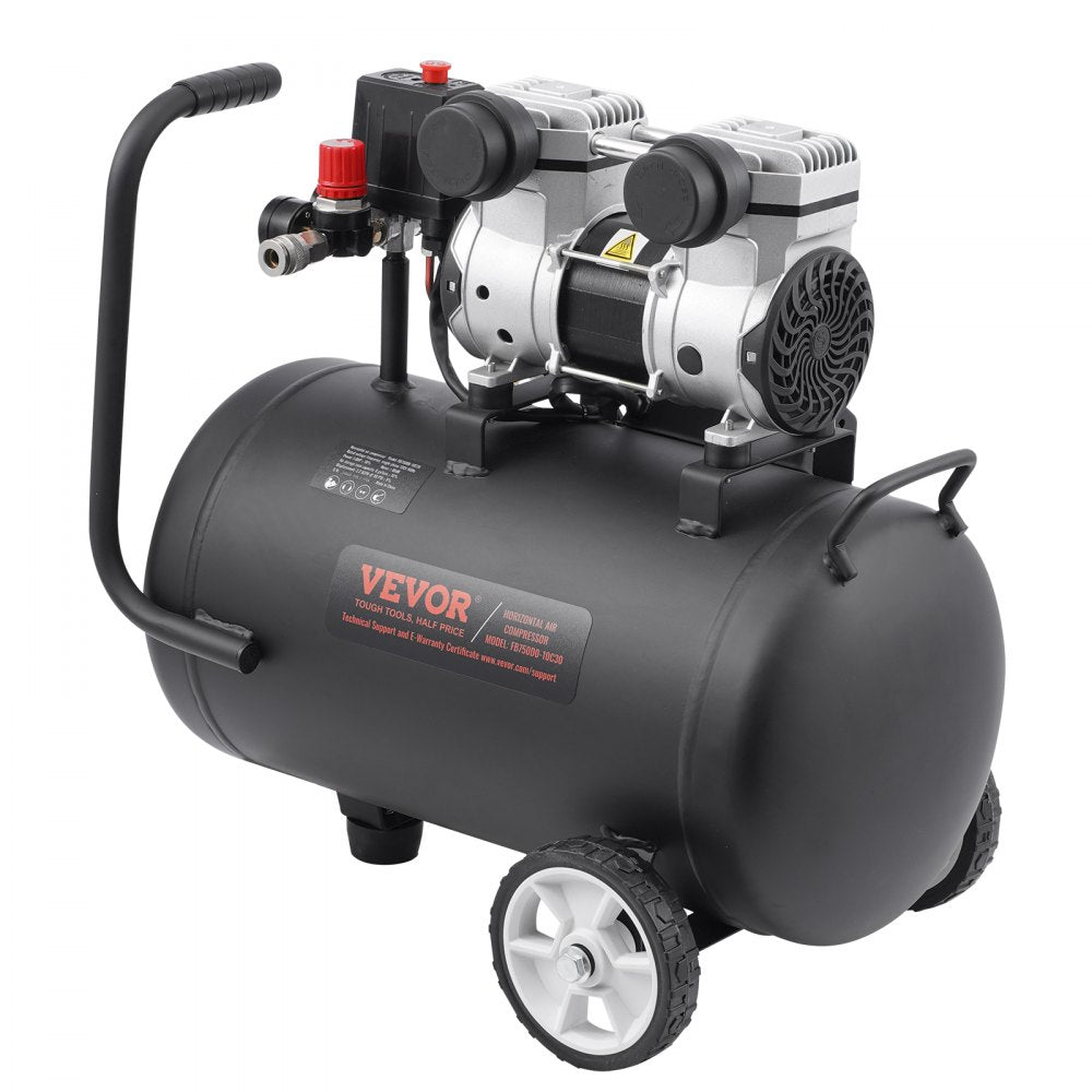 VEVOR Air Compressor Compact Portable Oil Free Compressor 8 Gallon 90 PSI 