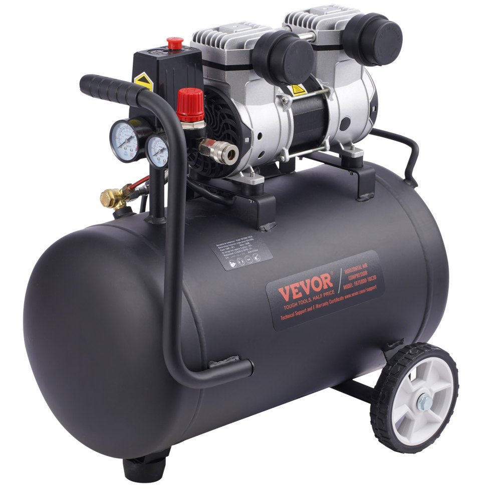 VEVOR Air Compressor Compact Portable Oil Free Compressor 8 Gallon 90 PSI 