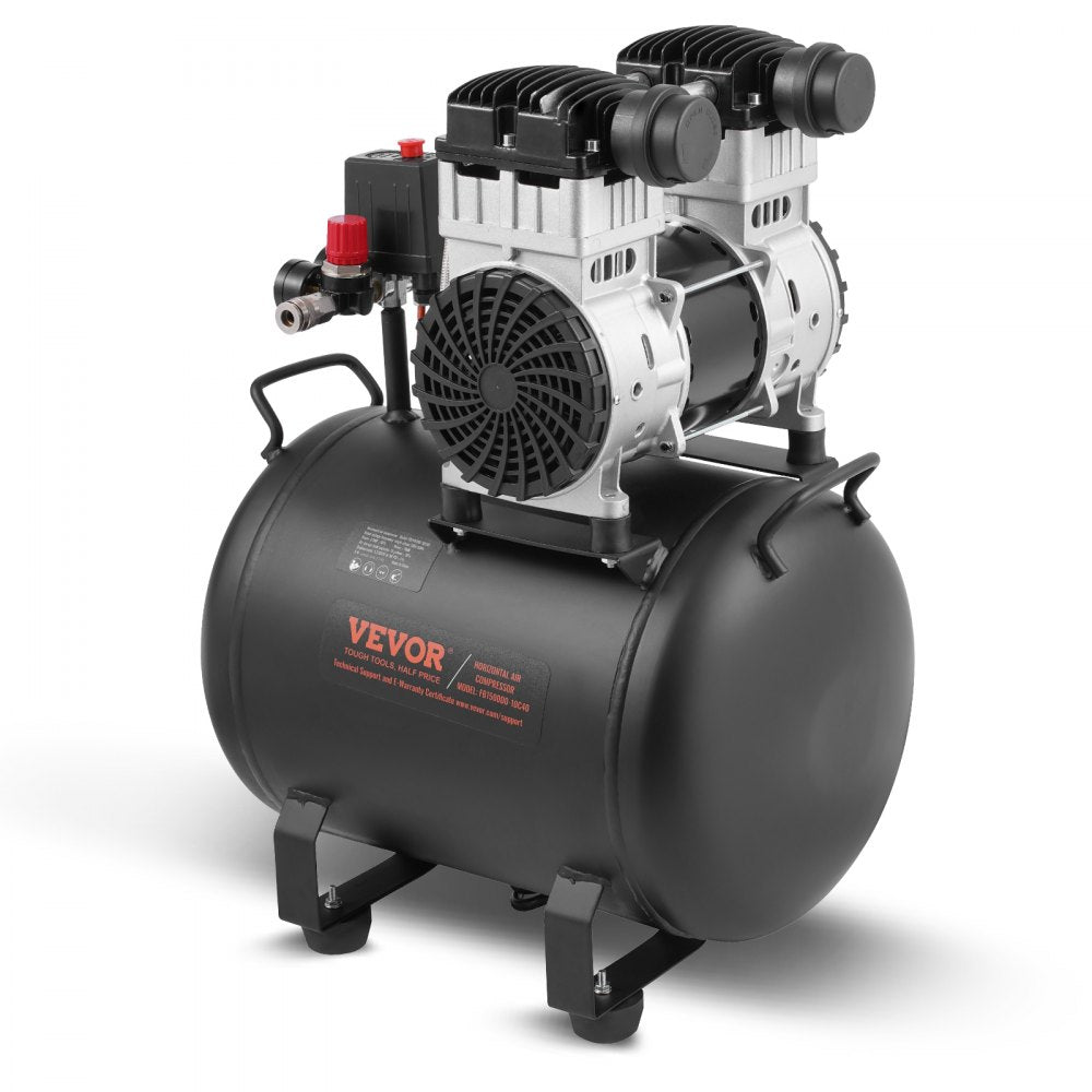VEVOR Air Compressor Compact Portable Oil Free Compressor 10 Gallon 90 PSI 