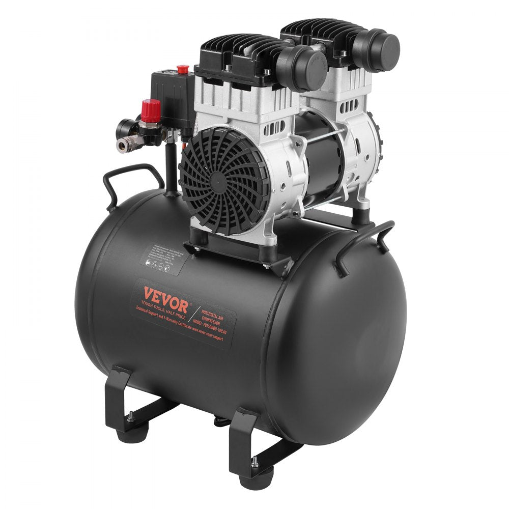 VEVOR Air Compressor Compact Portable Oil Free Compressor 10 Gallon 90 PSI 