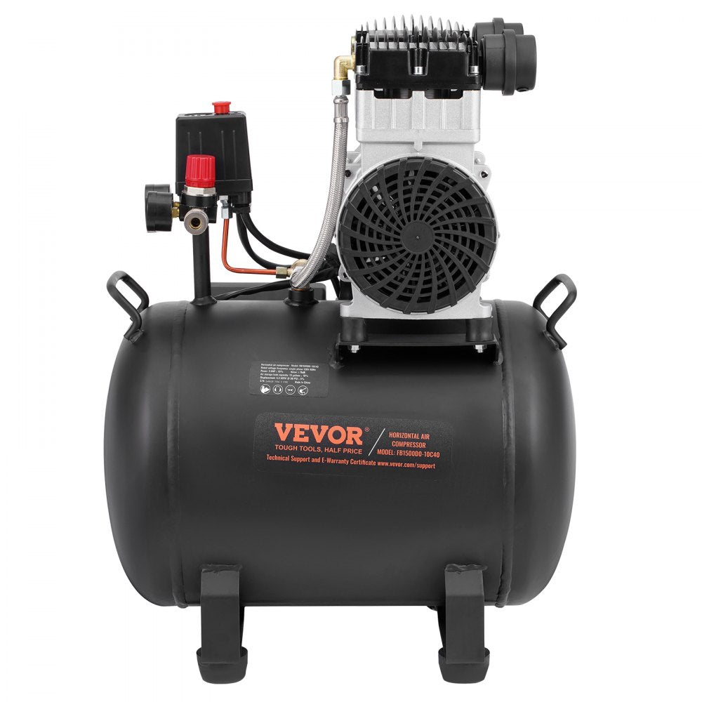 VEVOR Air Compressor Compact Portable Oil Free Compressor 10 Gallon 90 PSI 