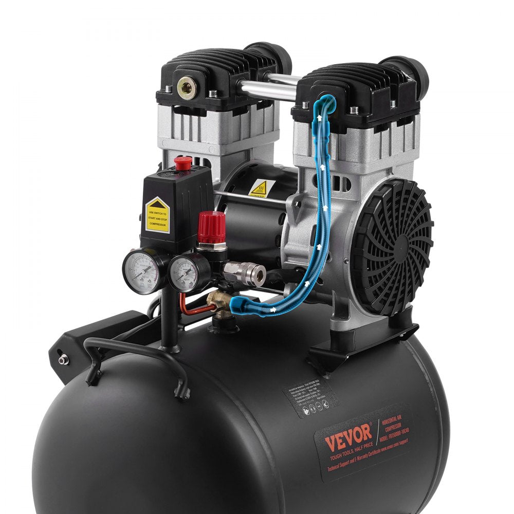 VEVOR Air Compressor Compact Portable Oil Free Compressor 10 Gallon 90 PSI 