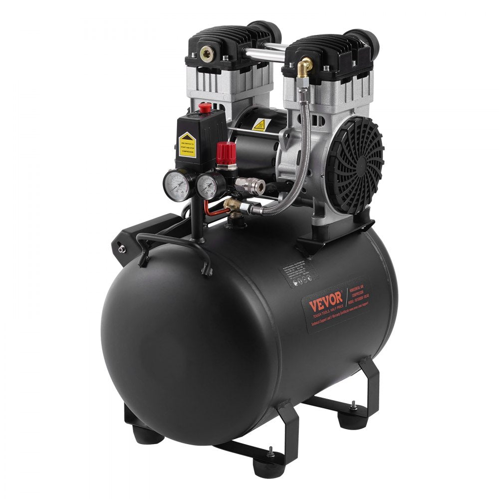 VEVOR Air Compressor Compact Portable Oil Free Compressor 10 Gallon 90 PSI 