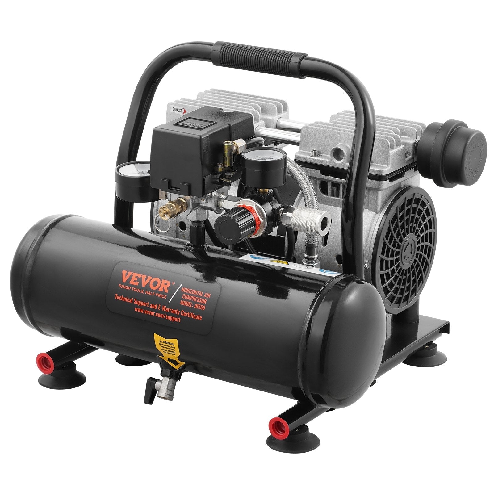VEVOR Air Compressor Compact Portable Oil Free Compressor 1 Gallon 90PSI 