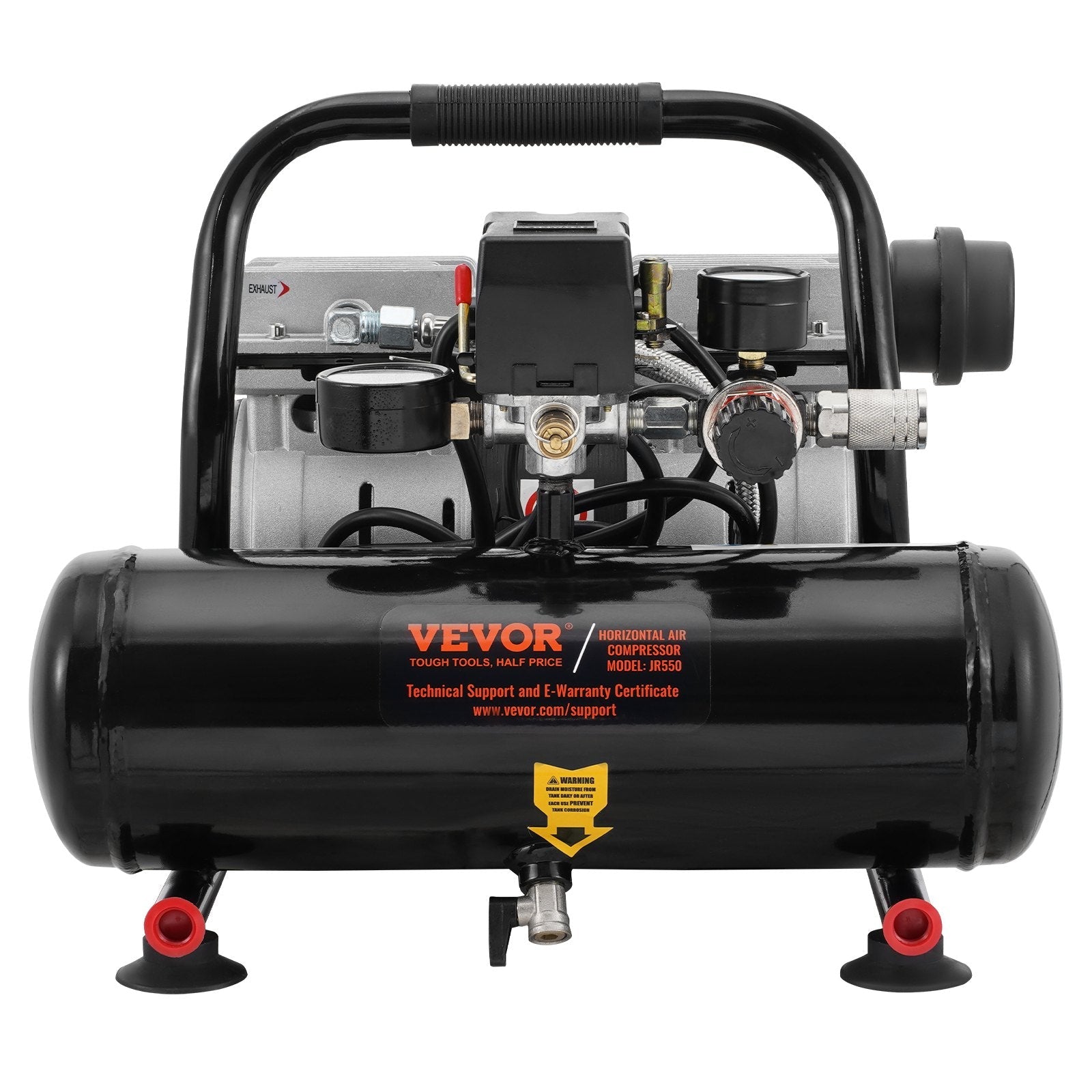 VEVOR Air Compressor Compact Portable Oil Free Compressor 1 Gallon 90PSI 