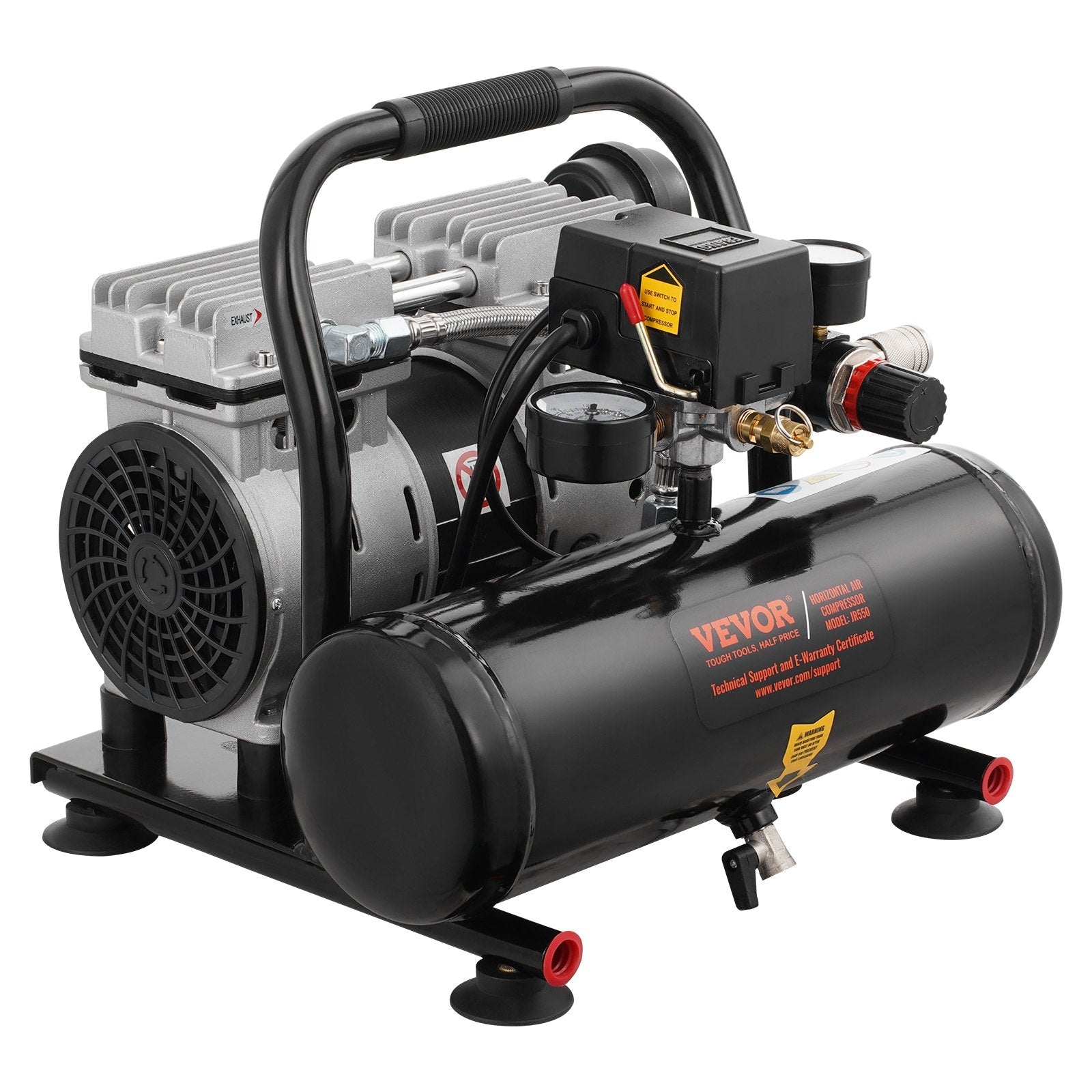 VEVOR Air Compressor Compact Portable Oil Free Compressor 1 Gallon 90PSI 