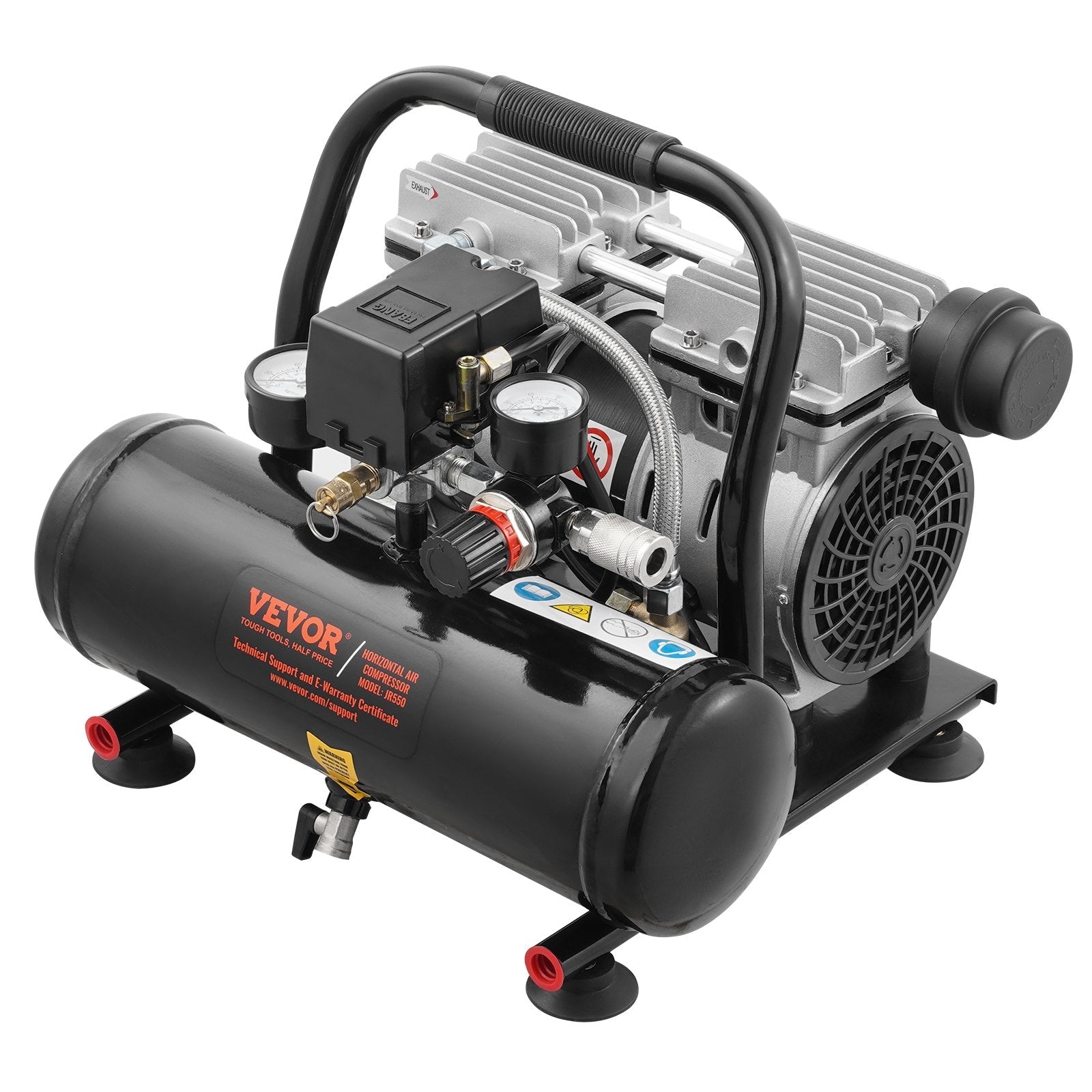 VEVOR Air Compressor Compact Portable Oil Free Compressor 1 Gallon 90PSI 