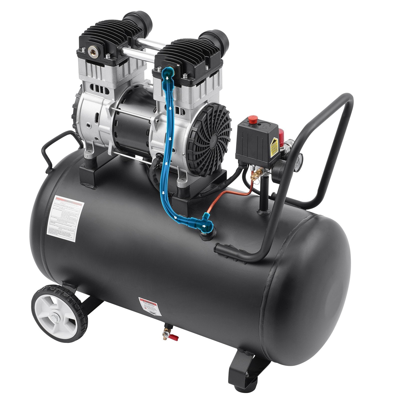 VEVOR Air Compressor Compact Portable Oil Free Compressor 15 Gallon 90 PSI 