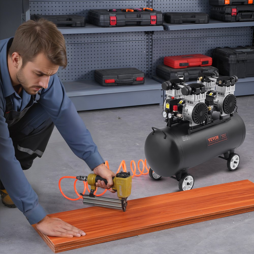 VEVOR Air Compressor Compact Portable Oil Free Compressor 20 Gallon 90 PSI 