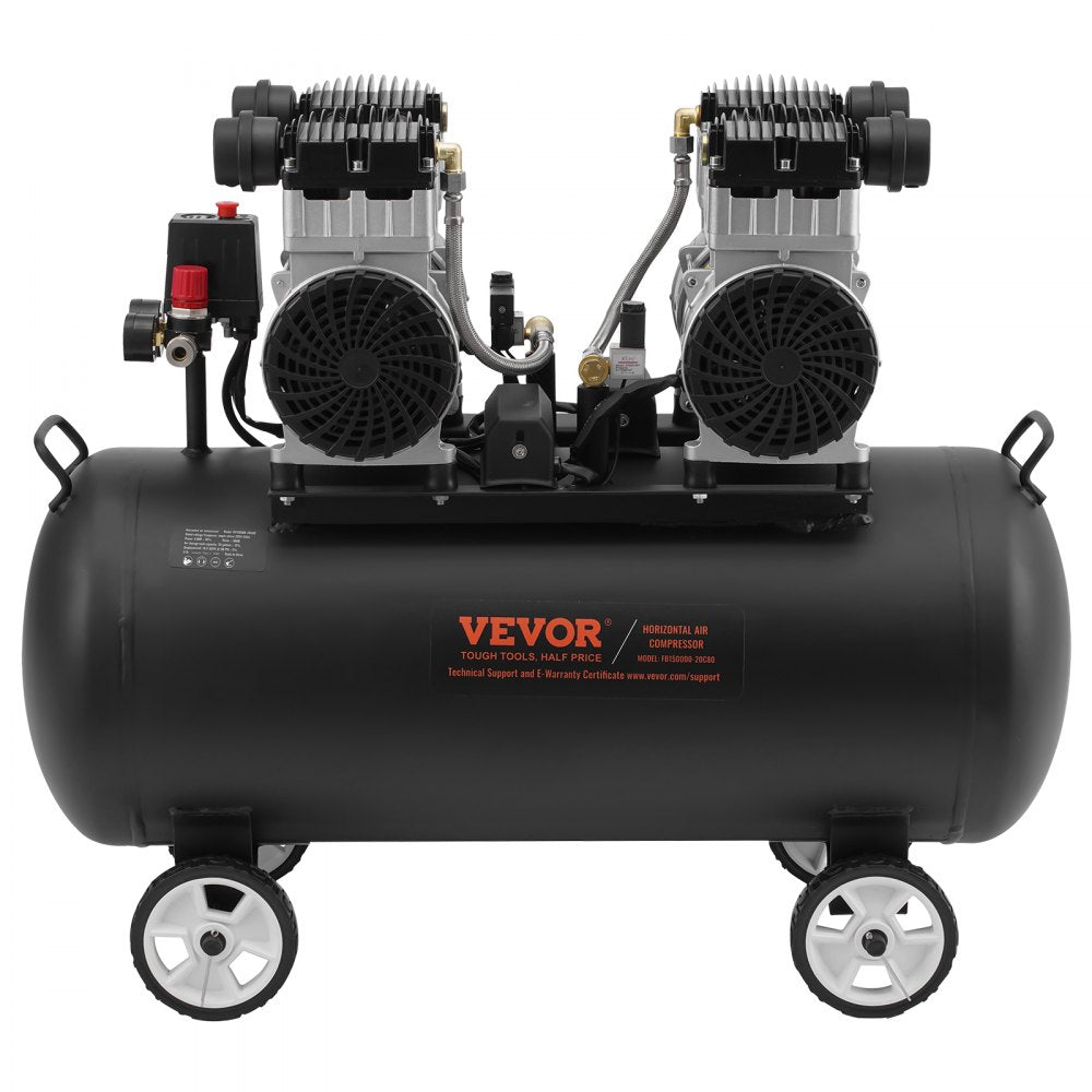 VEVOR Air Compressor Compact Portable Oil Free Compressor 20 Gallon 90 PSI 