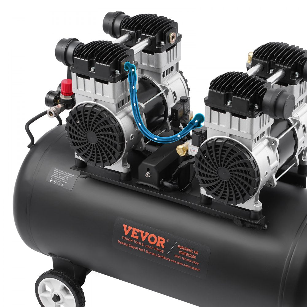 VEVOR Air Compressor Compact Portable Oil Free Compressor 20 Gallon 90 PSI 