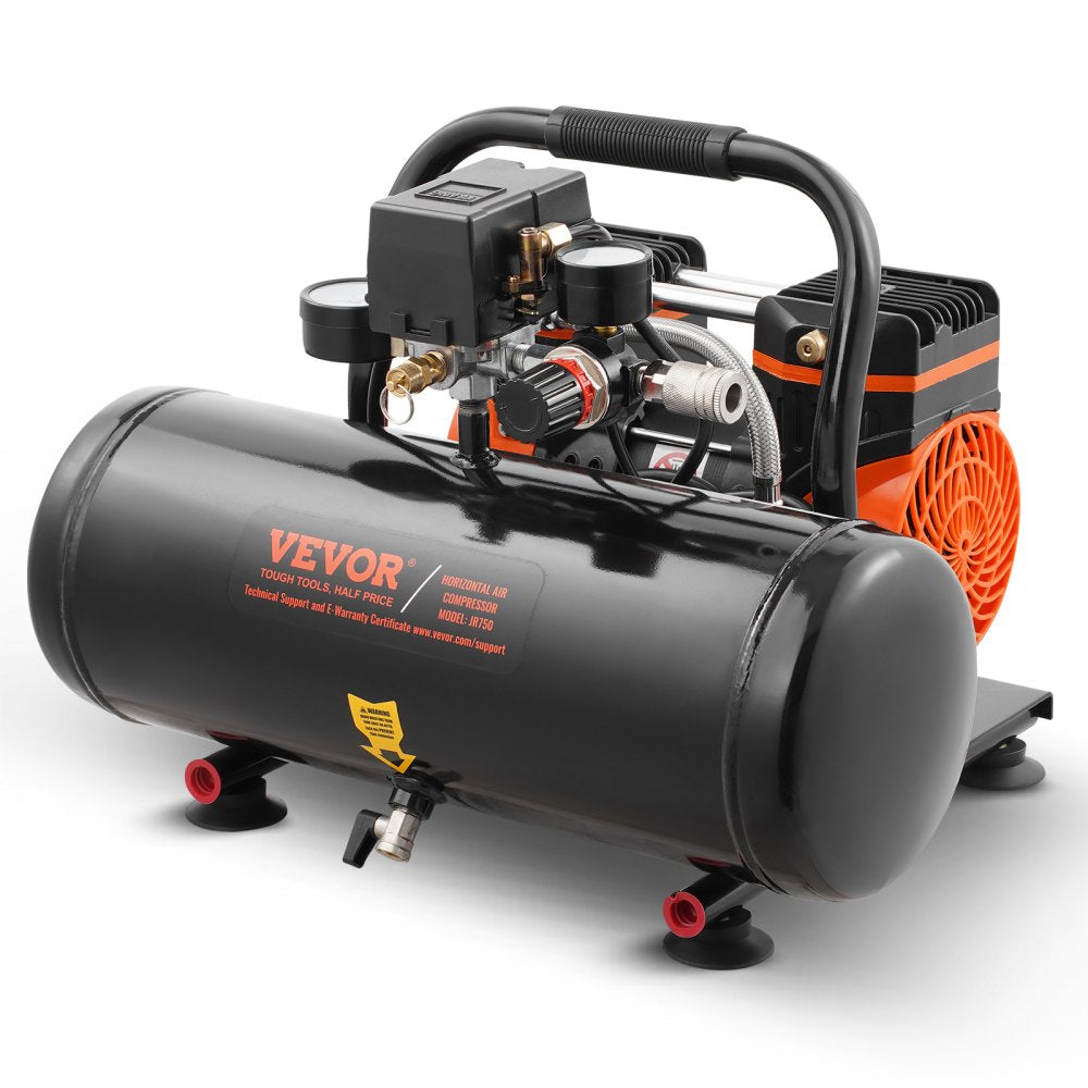 VEVOR Air Compressor Compact Portable Oil Free Compressor 2 Gallon 8bar 
