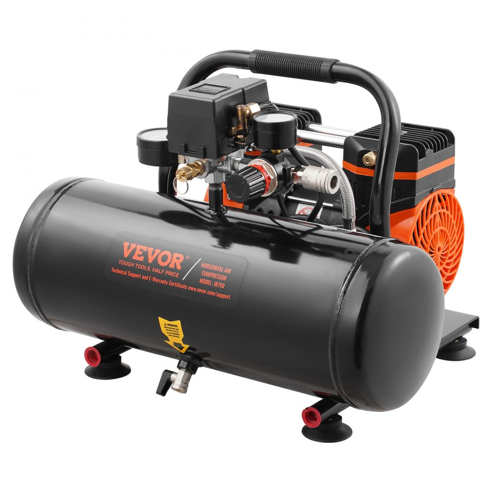 VEVOR Air Compressor Compact Portable Oil Free Compressor 2 Gallon 8bar 
