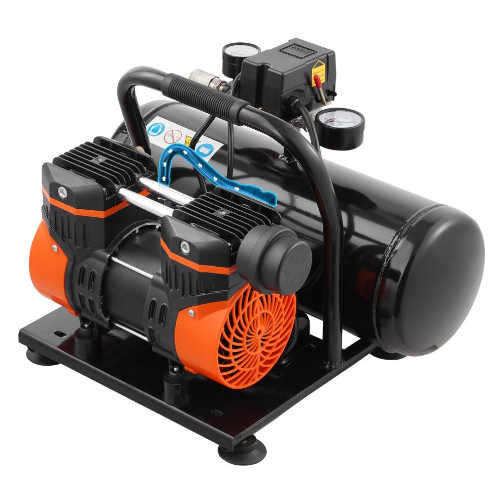 VEVOR Air Compressor Compact Portable Oil Free Compressor 2 Gallon 8bar 