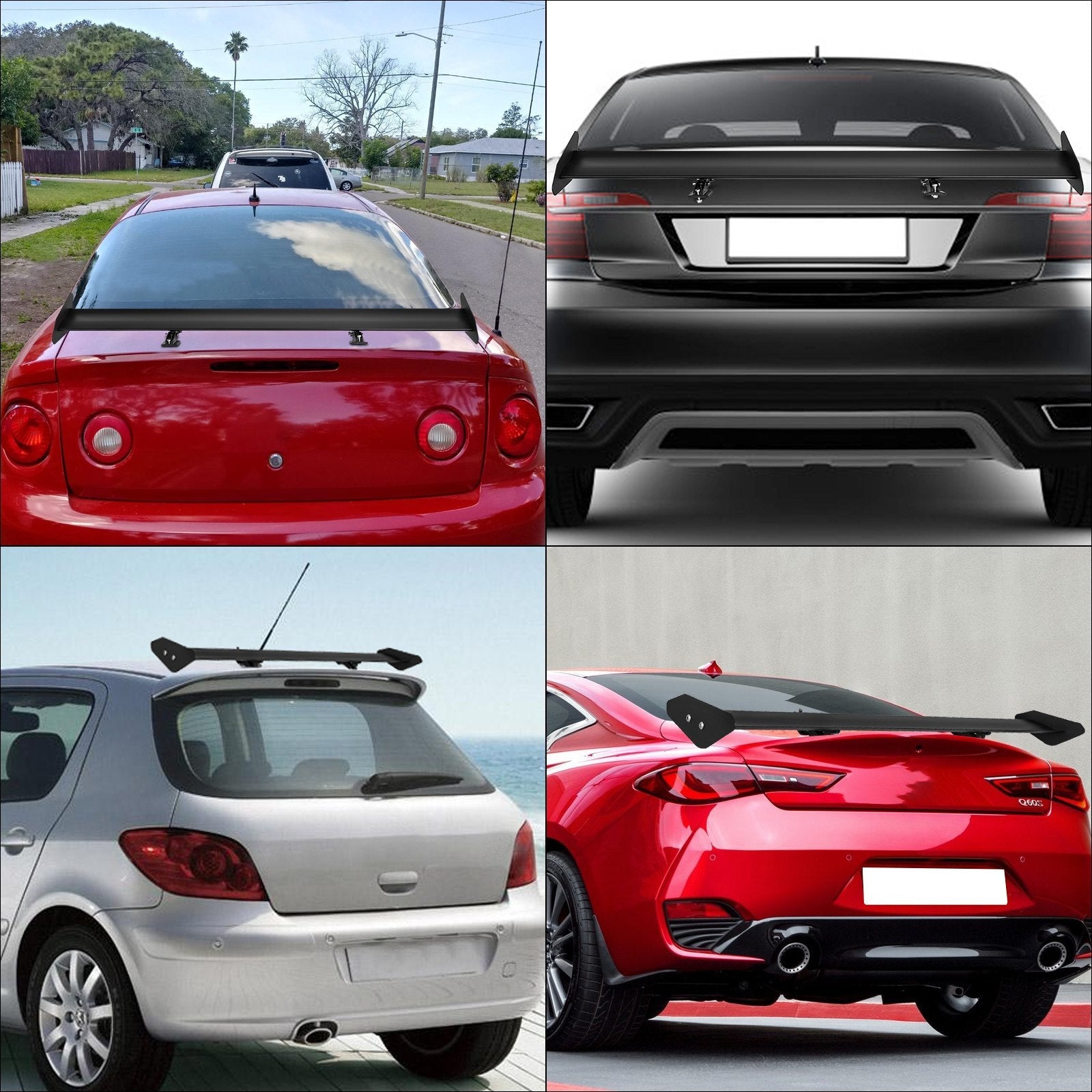 VEVOR Car Rear Spoilers, 44 Inch Universal Car Racing Gt Spoiler Tailfin Tail Fin Rear Wing Tailgate Hatchback Rear Wing Spoiler 