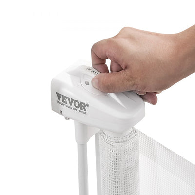 VEVOR Mesh Baby Gate, 34.2" Retractable Baby Gate, Extends up to 60" Wide Retractable Gate for Kids or Pets, Retractable Dog Gates for Indoor Stairs, Doorways, Hallways, Playrooms, White 