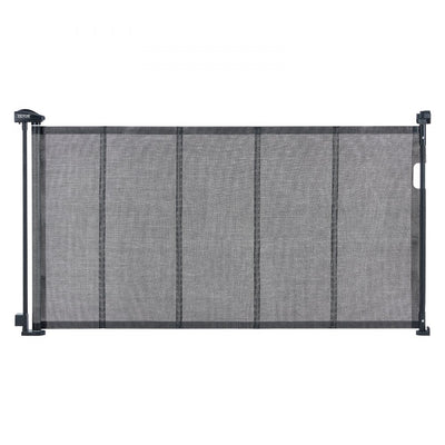 VEVOR Mesh Baby Gate, 34.2" Retractable Baby Gate, Extends up to 60" Wide Retractable Gate for Kids or Pets, Retractable Dog Gates for Indoor Stairs, Doorways, Hallways, Playrooms, Black 