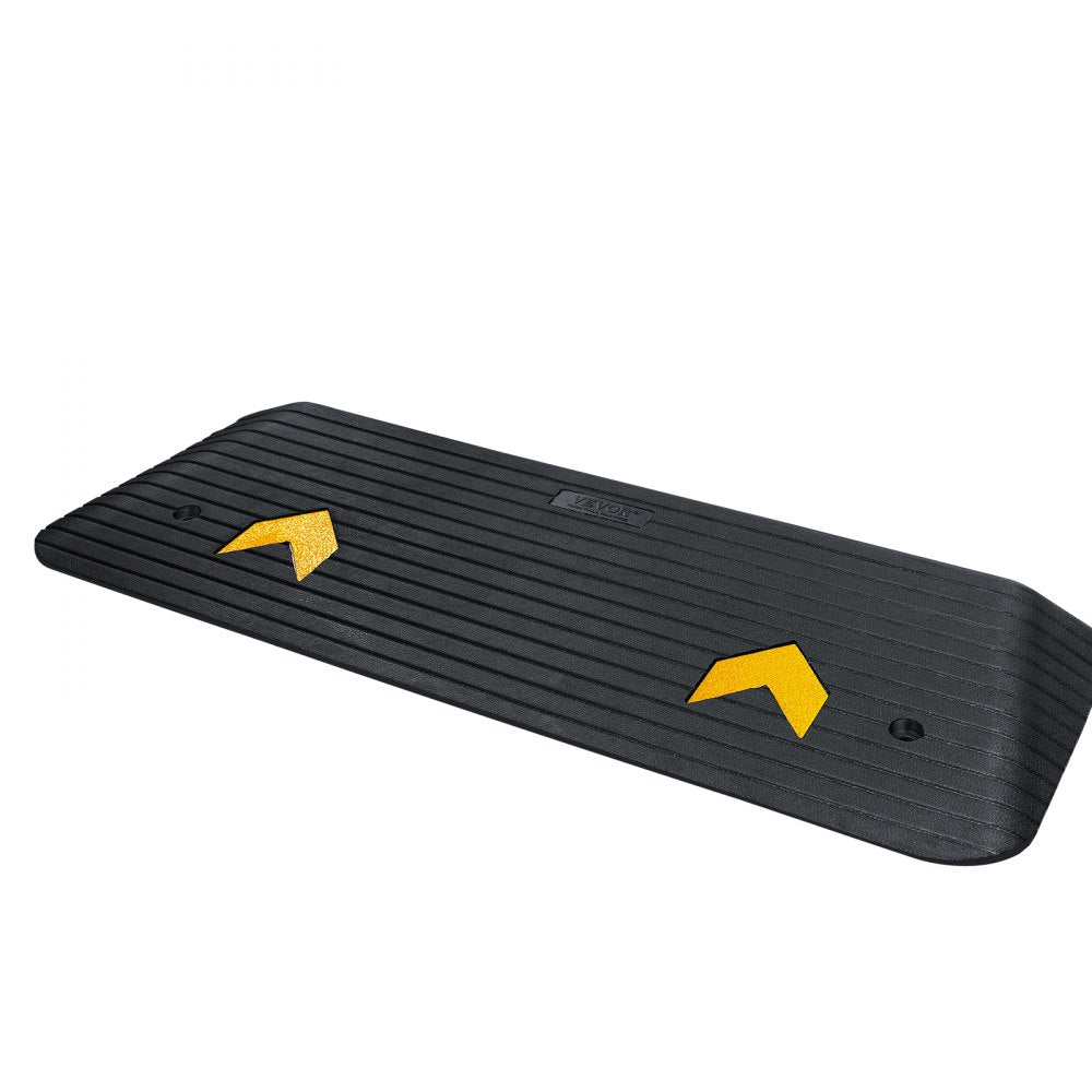 VEVOR Upgraded Rubber Threshold Ramp, 1.5" Rise Wheelchair Ramp Doorway, Natural Curb Ramp Rated 33069 lbs Load Capacity, Non-Slip Textured Surface Rubber Curb Ramp for Wheelchair and Scooter 