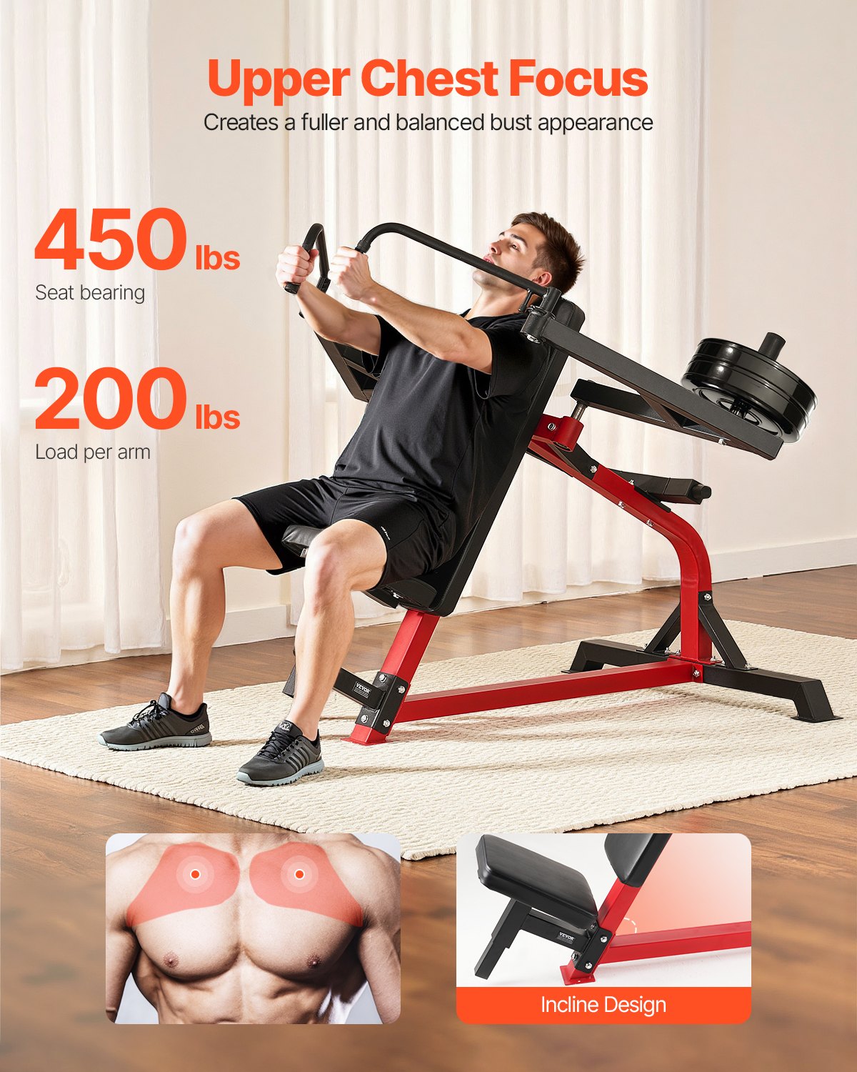 VEVOR Incline Chest Fly and Rear Delt Fly Machine Upper Body Strength Training 