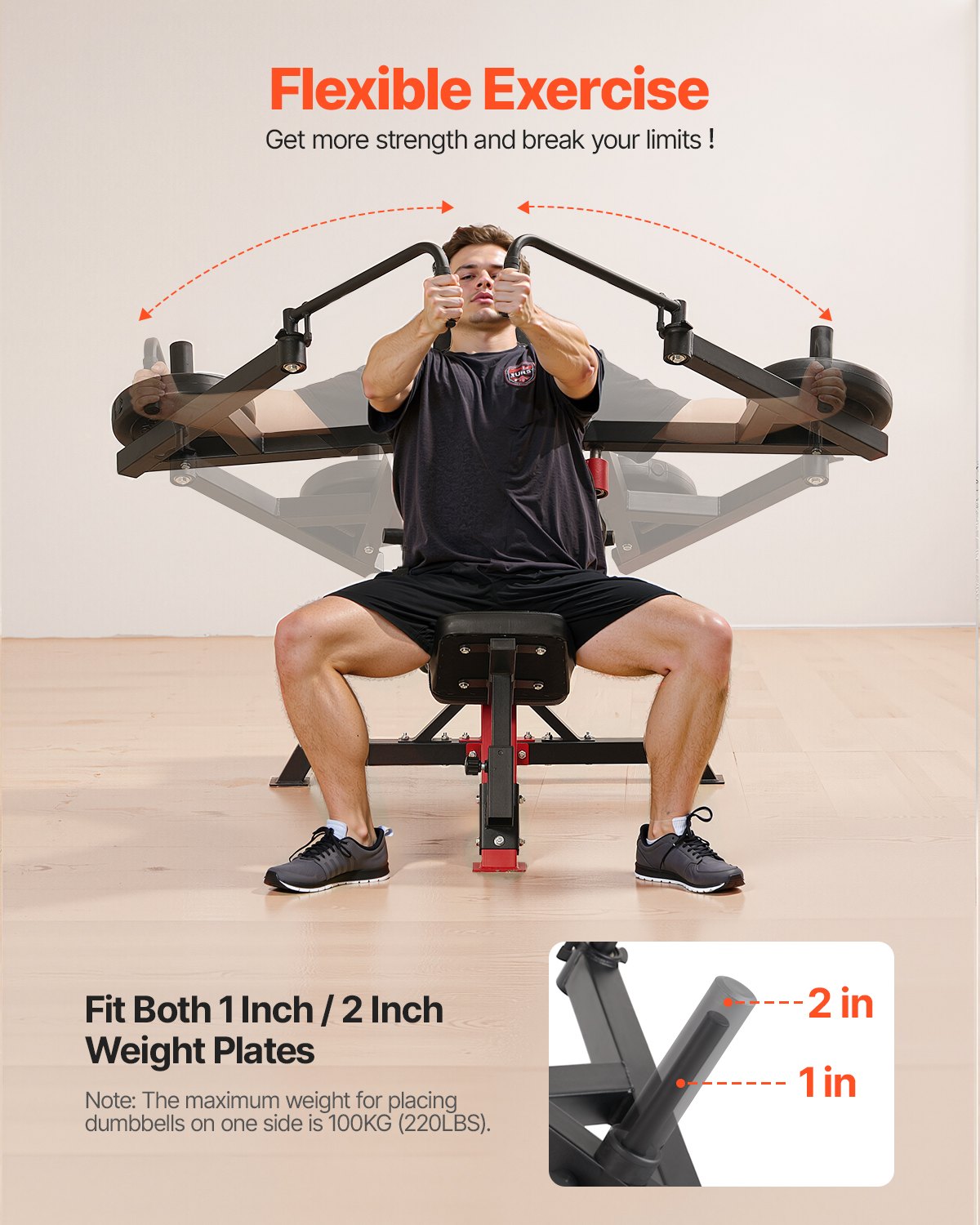VEVOR Incline Chest Fly and Rear Delt Fly Machine Upper Body Strength Training 
