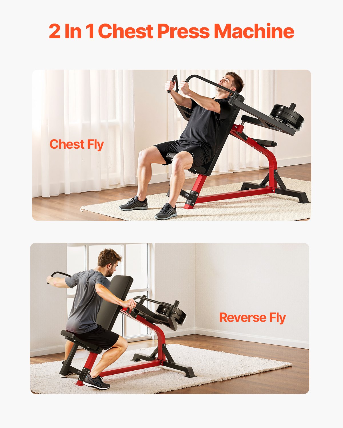 VEVOR Incline Chest Fly and Rear Delt Fly Machine Upper Body Strength Training 