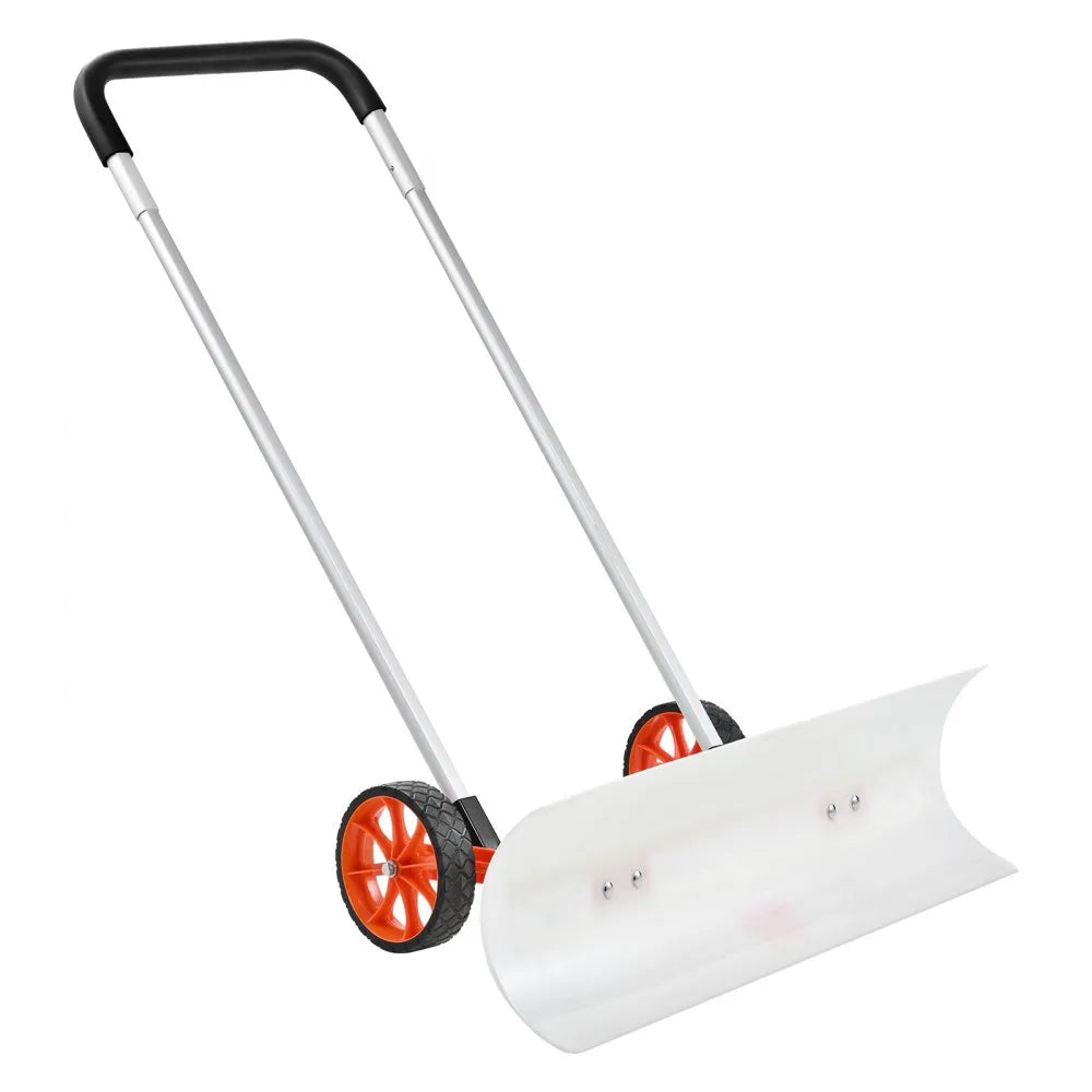 37-Inch Snow Shovel with Wheels, Wide ABS Blade and U-Shaped Aluminum Handle