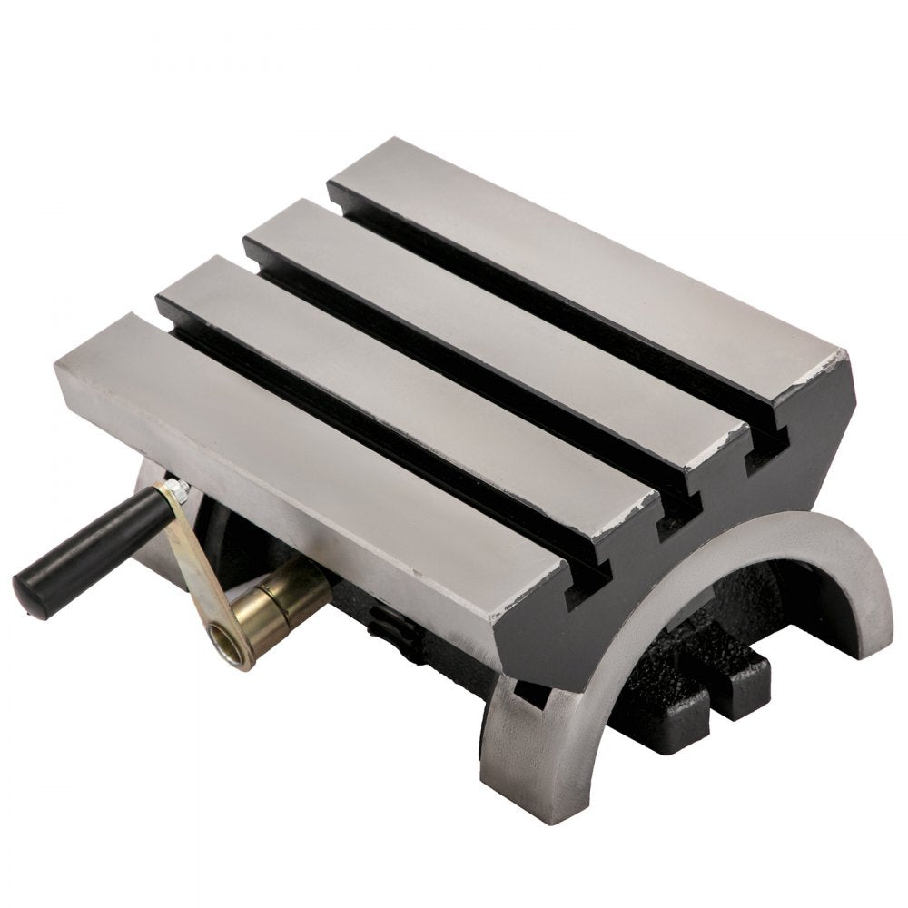 VEVOR Tilting Milling Table 7x5inch Tilting Angle Milling Machine 0-90°Adjustable Swivel Angle Plate with 3 T-slots and an Adjustable Crank Handle Heavy Duty Tilting Milling Machine for Grinding 